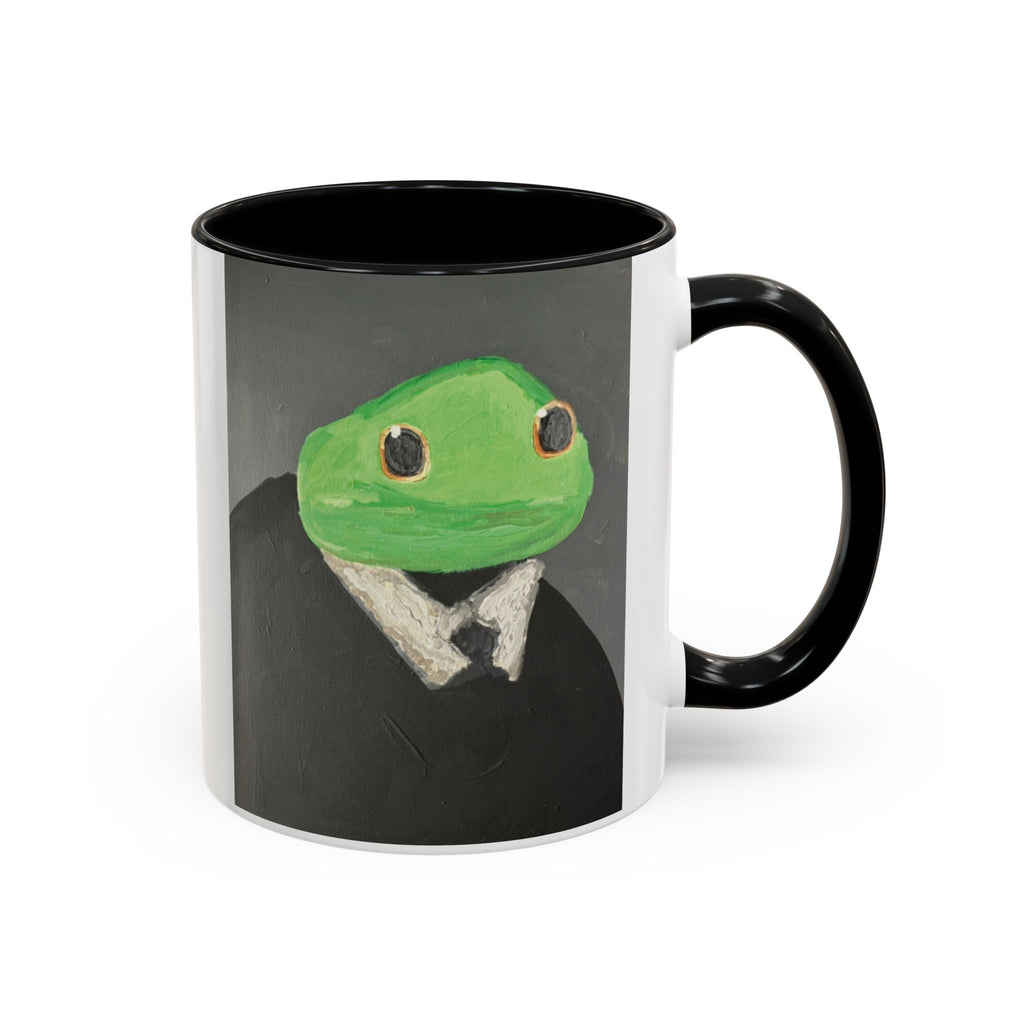 Frog in Suit Accent Coffee Mug – Quirky Formal Frog Art (11/15oz)