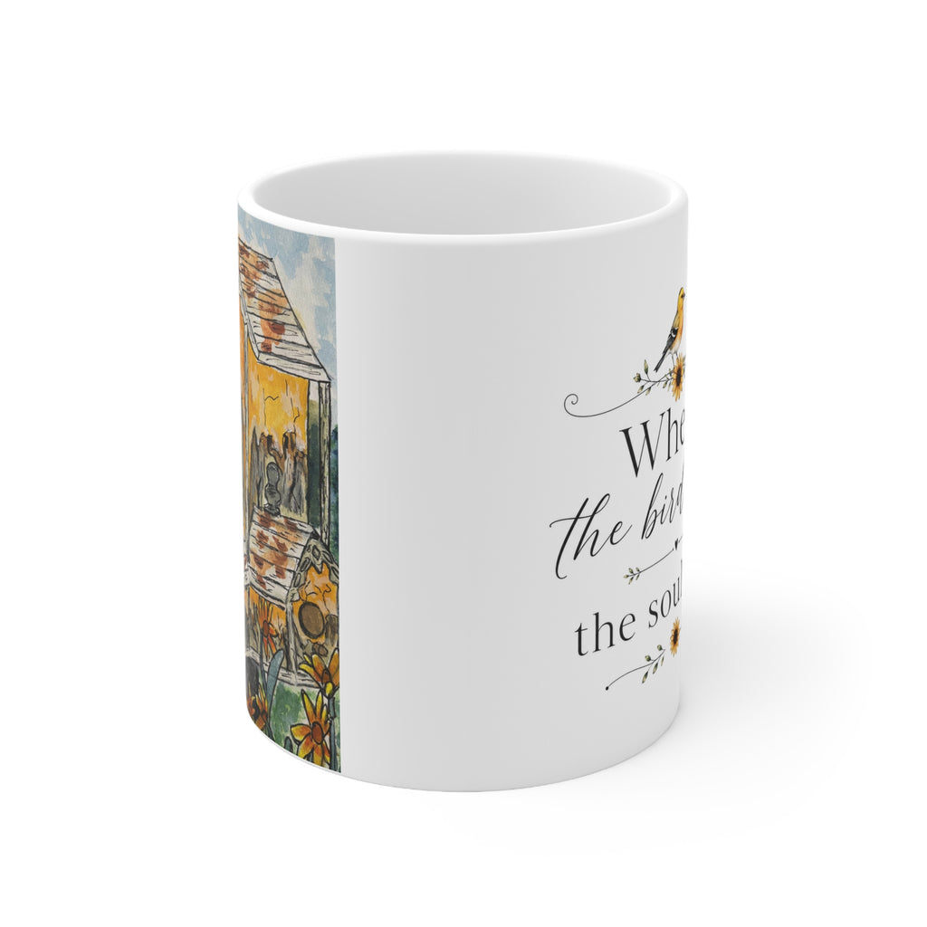Ceramic Mug — Rustic Birdhouse Garden Coffee Cup (11oz & 15oz)