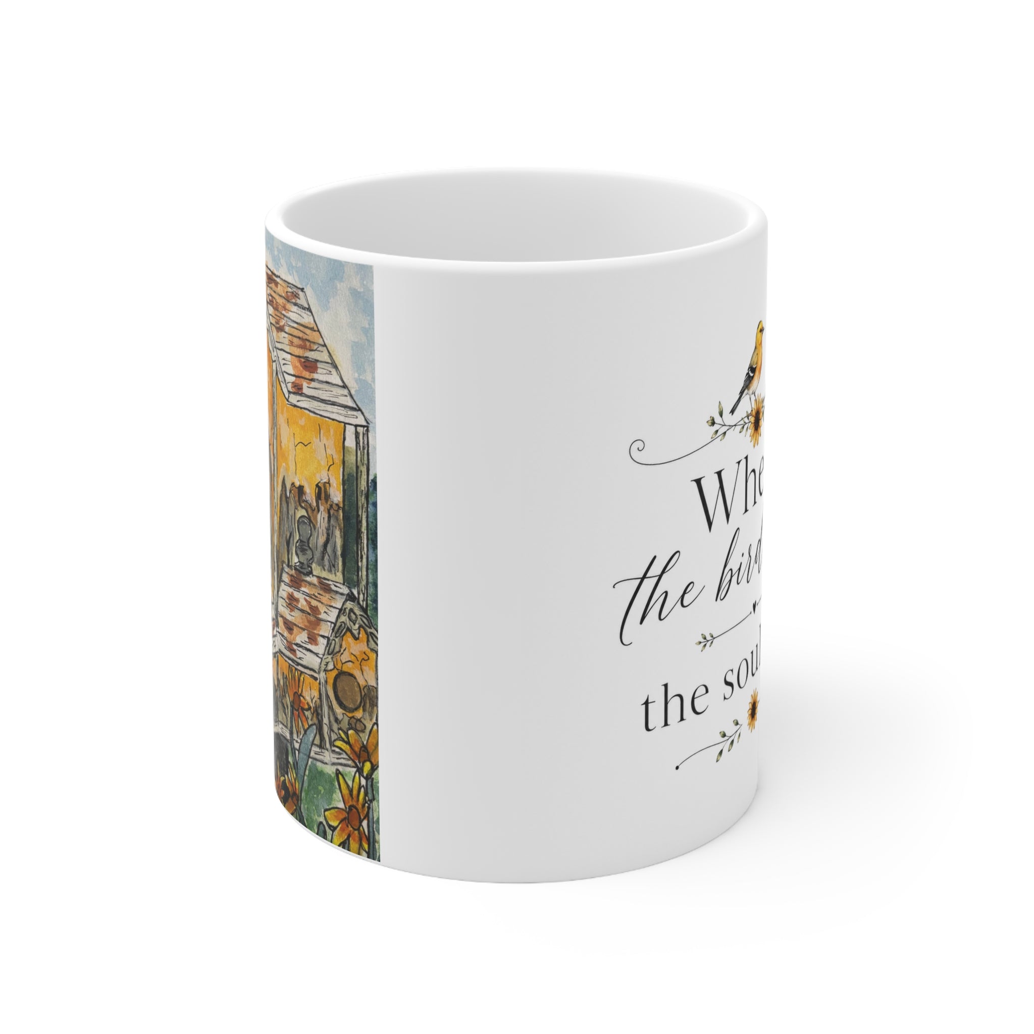 Ceramic Mug — Rustic Birdhouse Garden Coffee Cup (11oz & 15oz)
