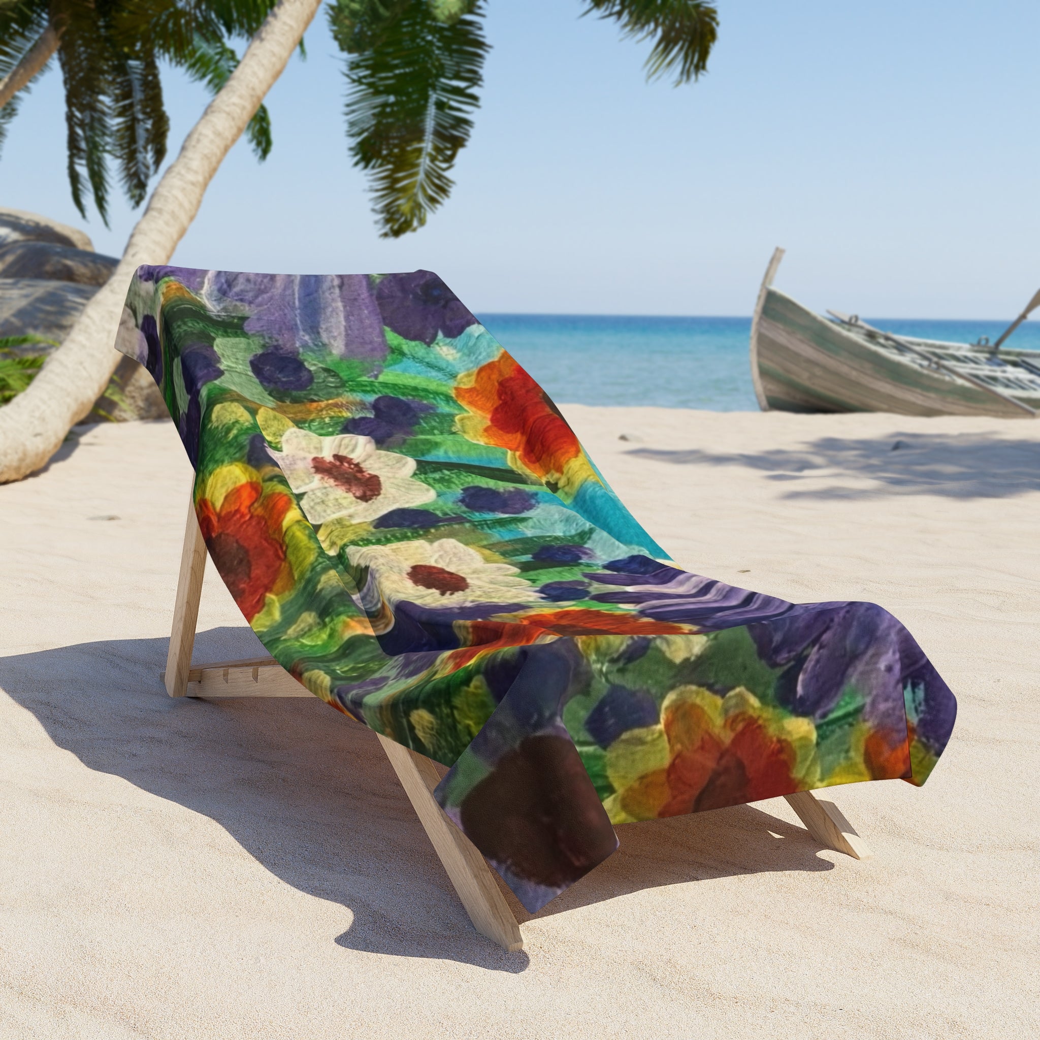 Floral Splash Beach Towel – Colorful Wildflower Print