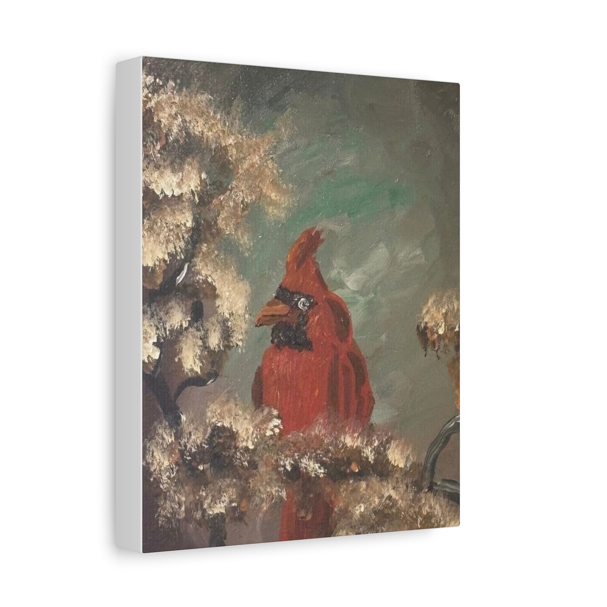Cardinal Bird Matte Canvas Wall Art — Stretched 1.25" Nature Painting