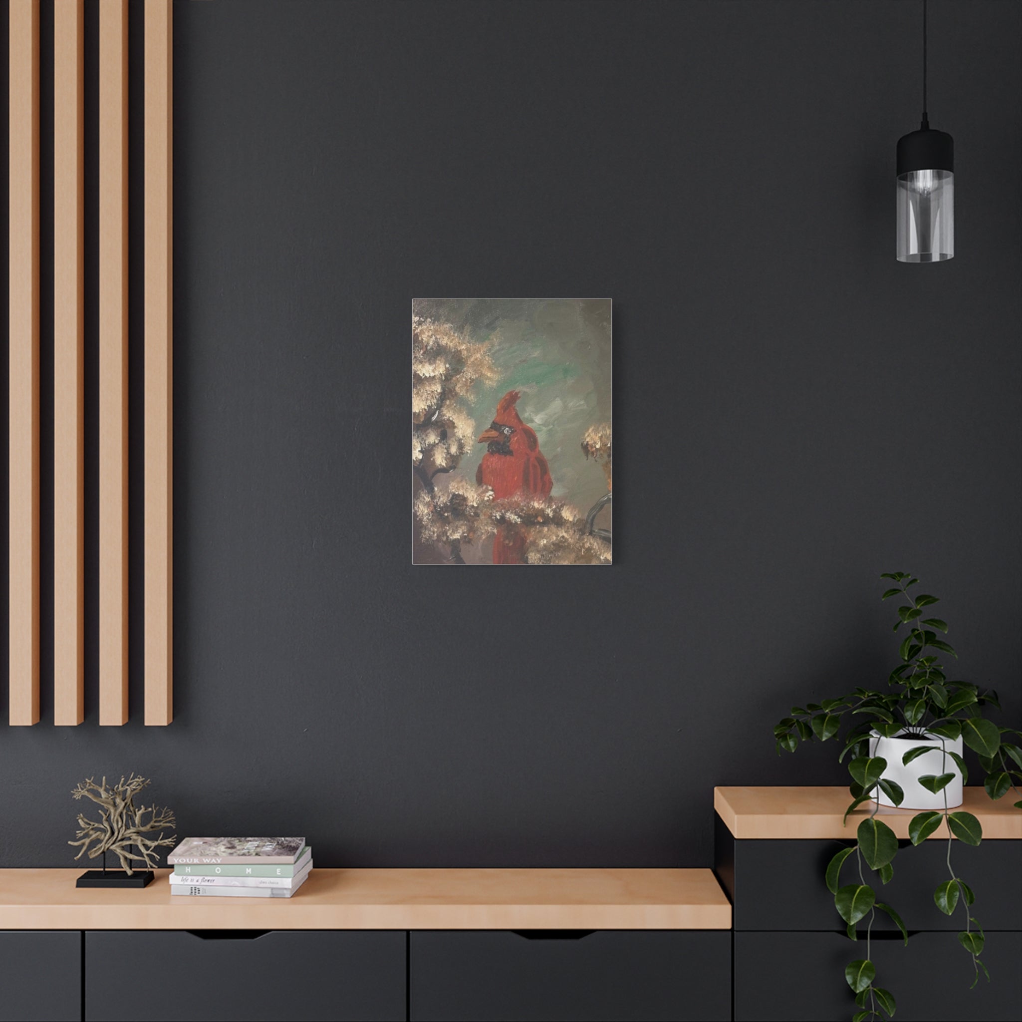 Cardinal Bird Matte Canvas Wall Art — Stretched 1.25" Nature Painting