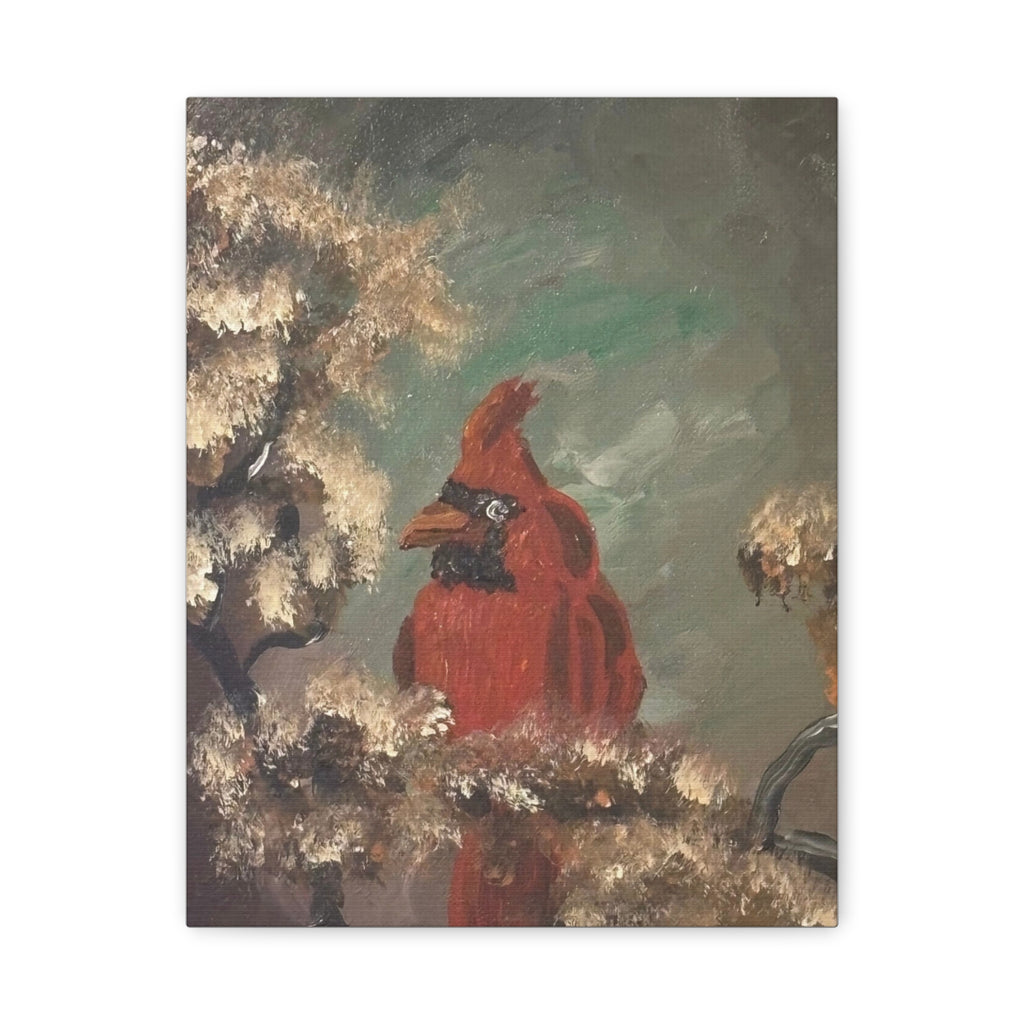 Cardinal Bird Matte Canvas Wall Art — Stretched 1.25" Nature Painting