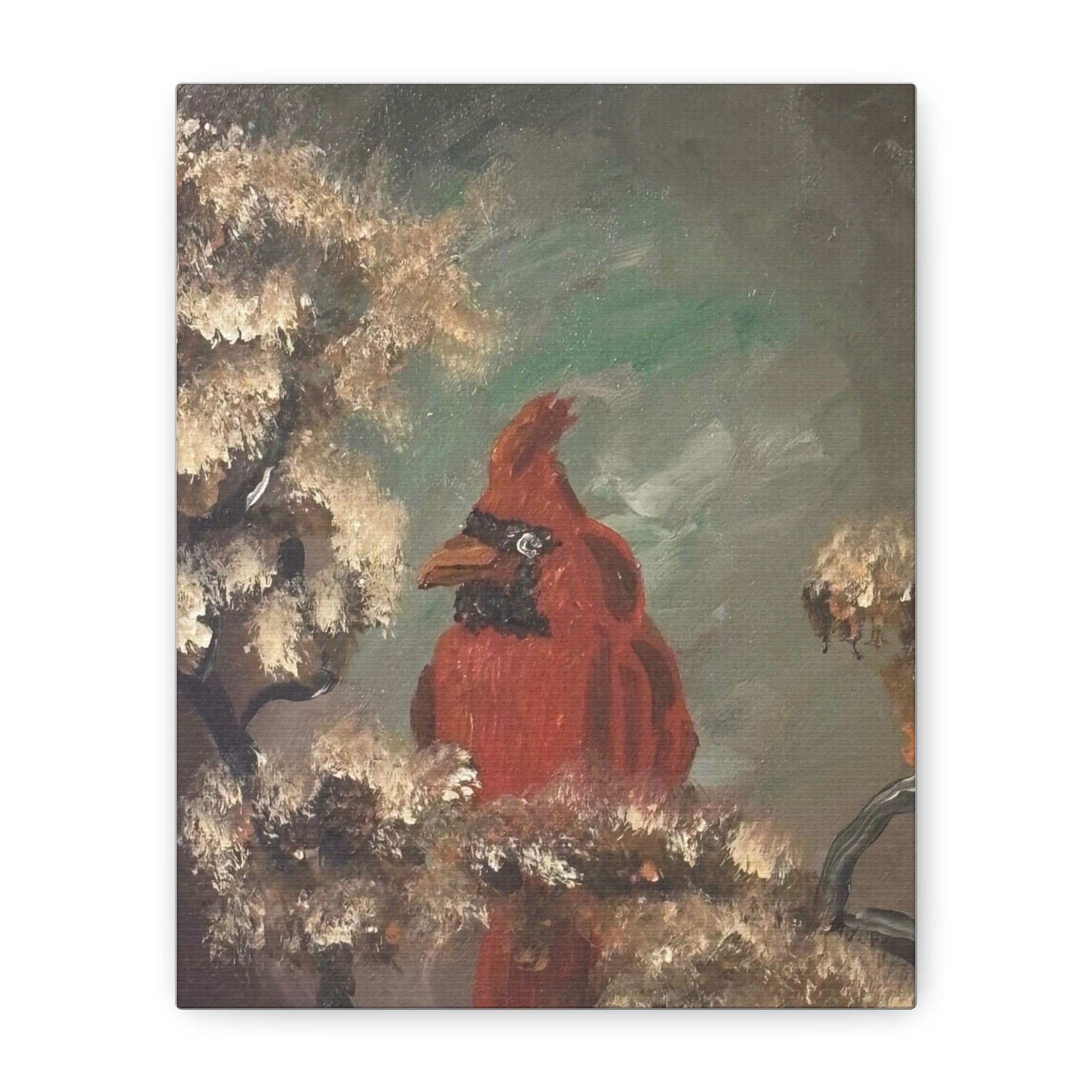 Cardinal Bird Matte Canvas Wall Art — Stretched 1.25" Nature Painting