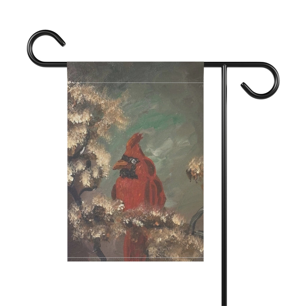 Cardinal Garden Flag – Painted Red Cardinal Outdoor House Banner