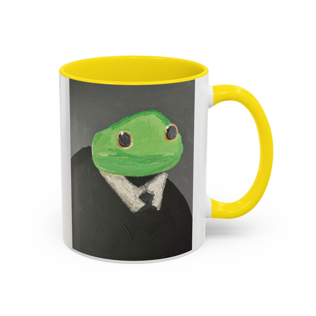 Frog in Suit Accent Coffee Mug – Quirky Formal Frog Art (11/15oz)