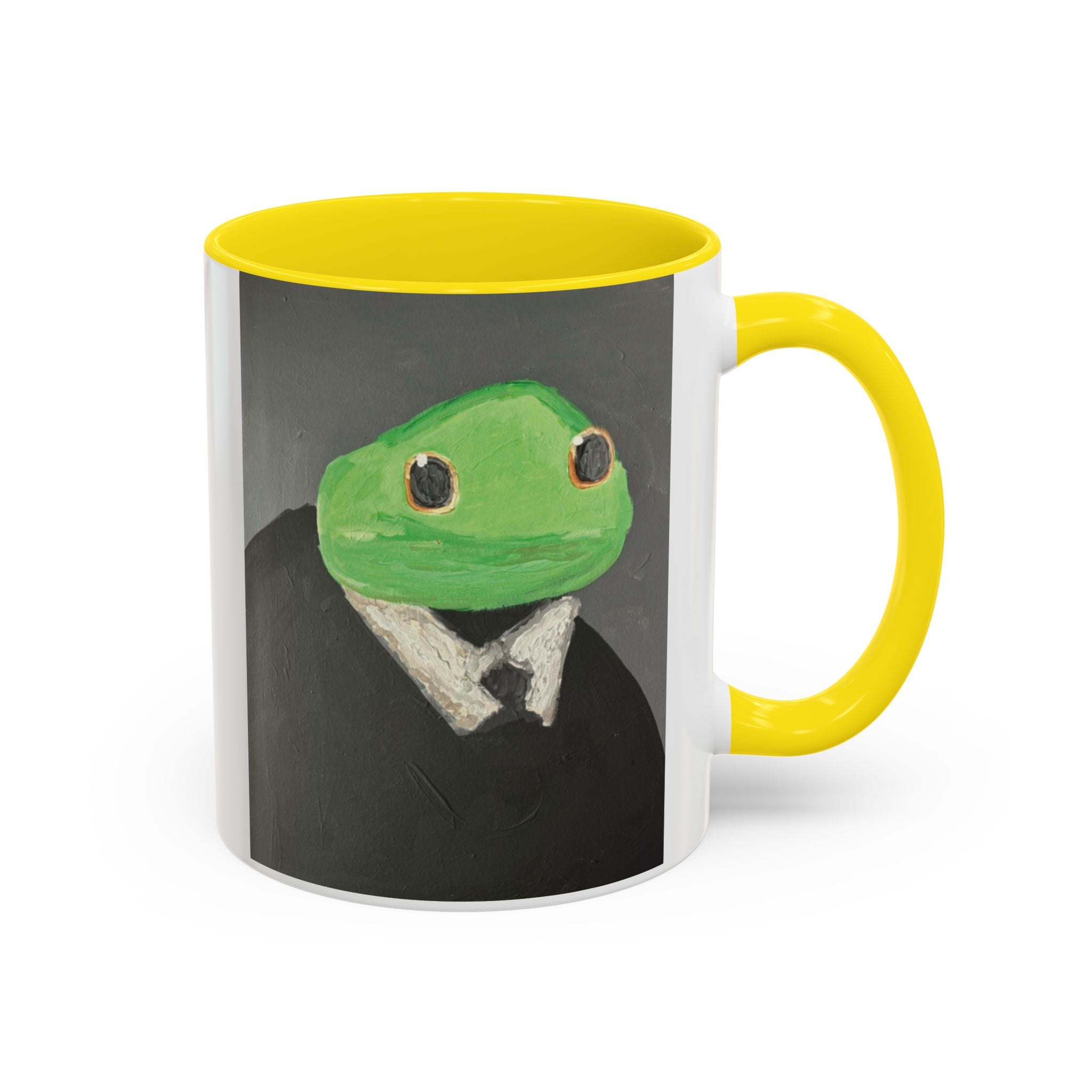 Frog in Suit Accent Coffee Mug – Quirky Formal Frog Art (11/15oz)