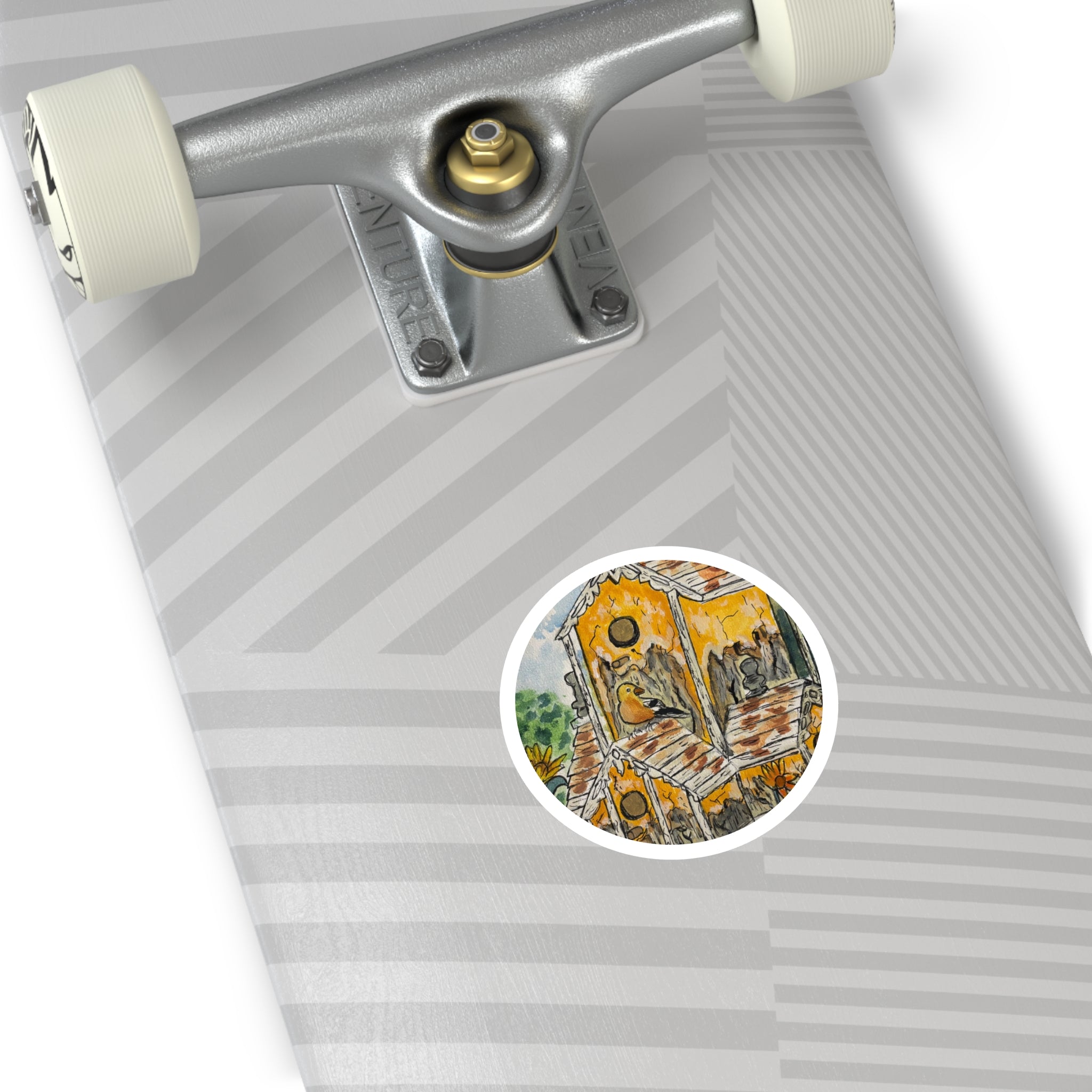 Birdhouse Garden Round Sticker — Waterproof Indoor/Outdoor Decorative Decal