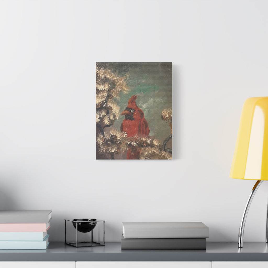 Cardinal Bird Matte Canvas Wall Art — Stretched 1.25" Nature Painting