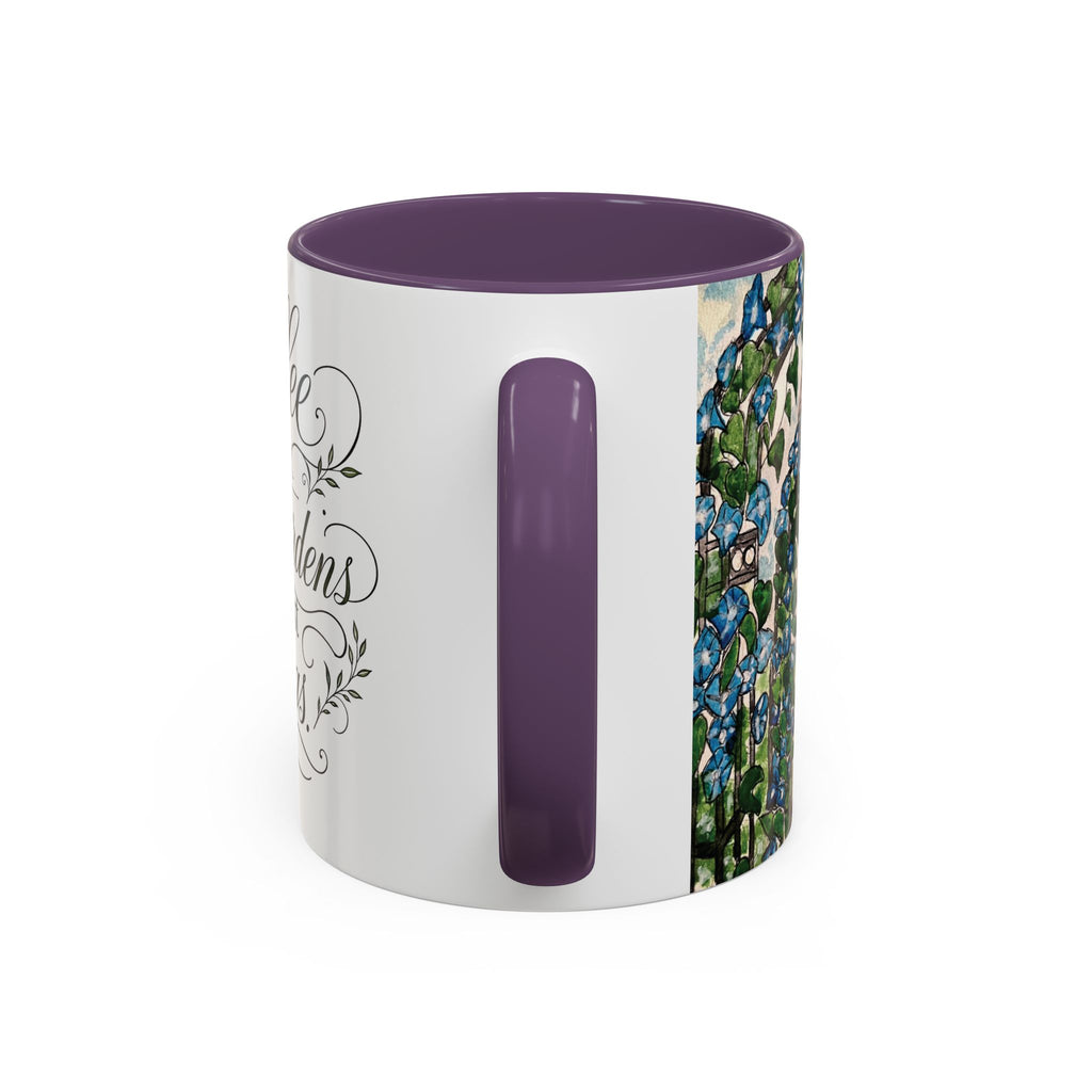 Coffee Mug - "Coffee and Quiet Gardens Fix Most Things" Floral Accent