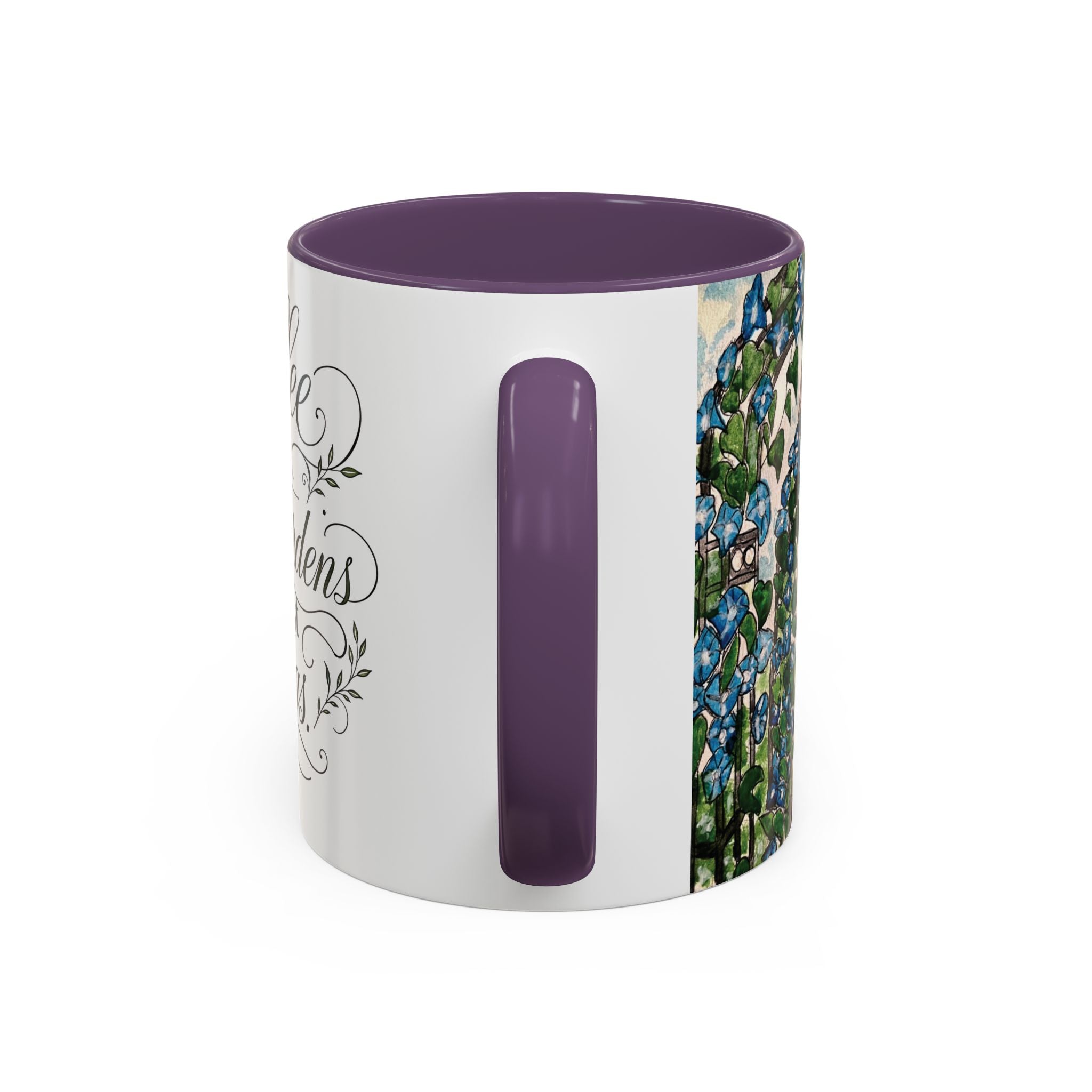 Coffee Mug - "Coffee and Quiet Gardens Fix Most Things" Floral Accent