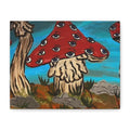 Surreal Red Mushroom Canvas Print — Psychedelic Eye Toadstool Wall Art