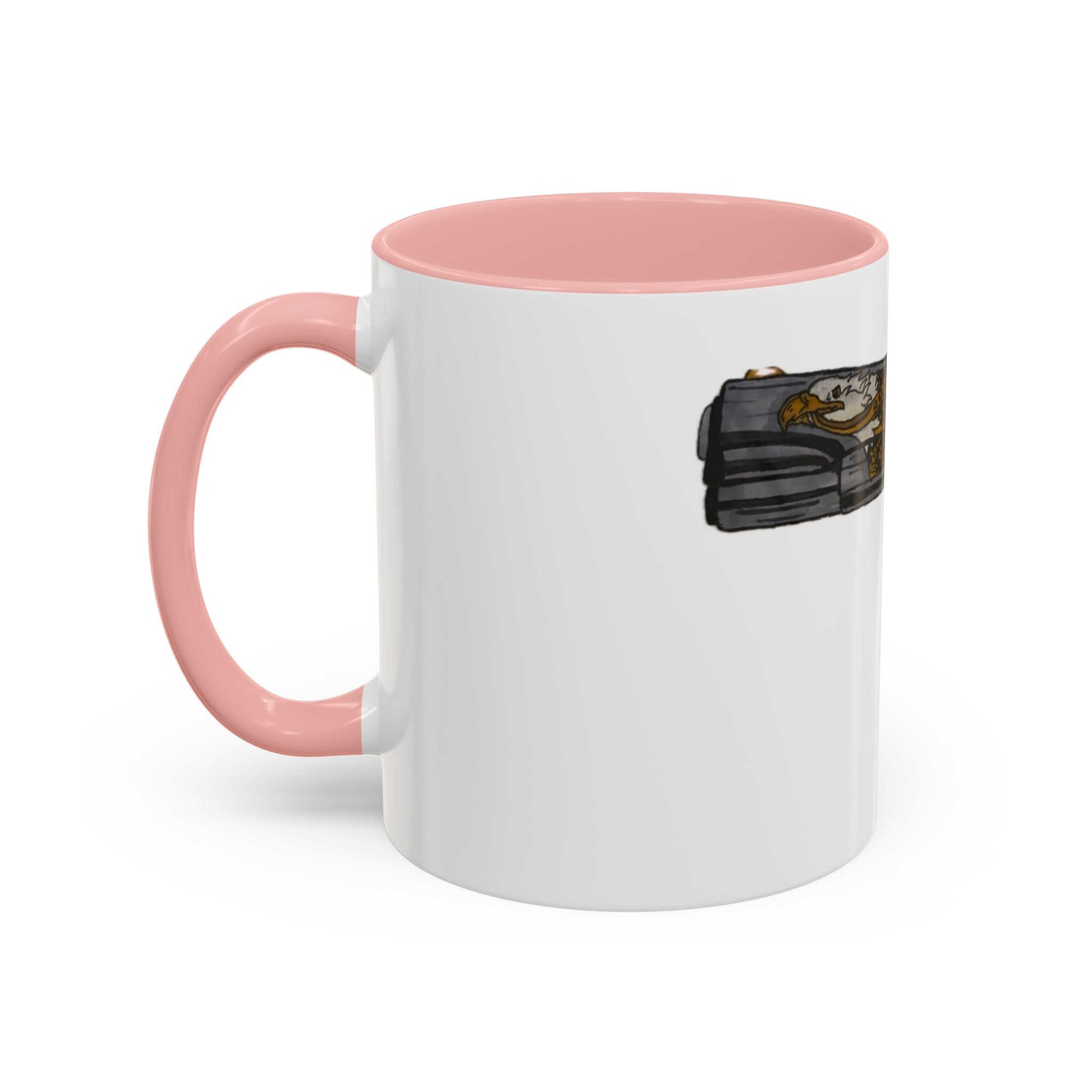 Gold Ornate Pistol Accent Coffee Mug — Decorative Handgun Design (11/15 oz)