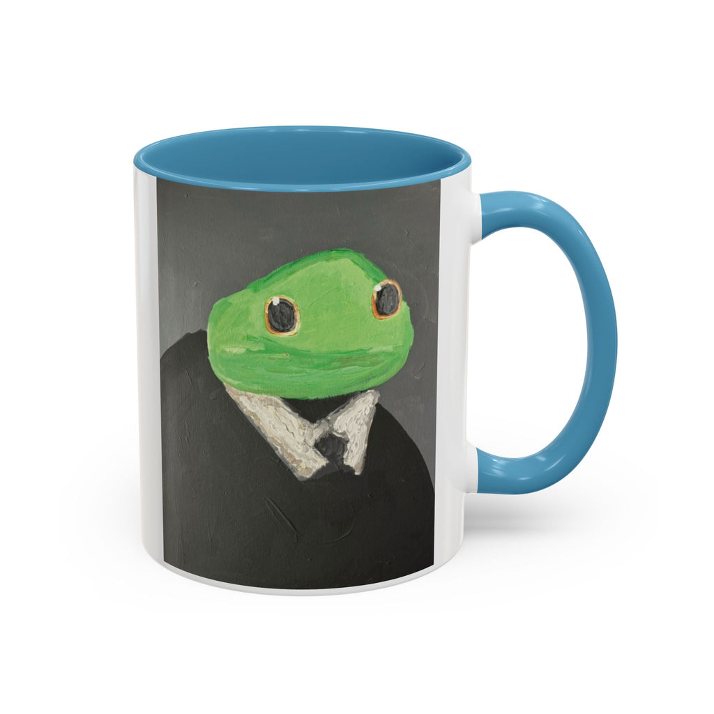 Frog in Suit Accent Coffee Mug – Quirky Formal Frog Art (11/15oz)