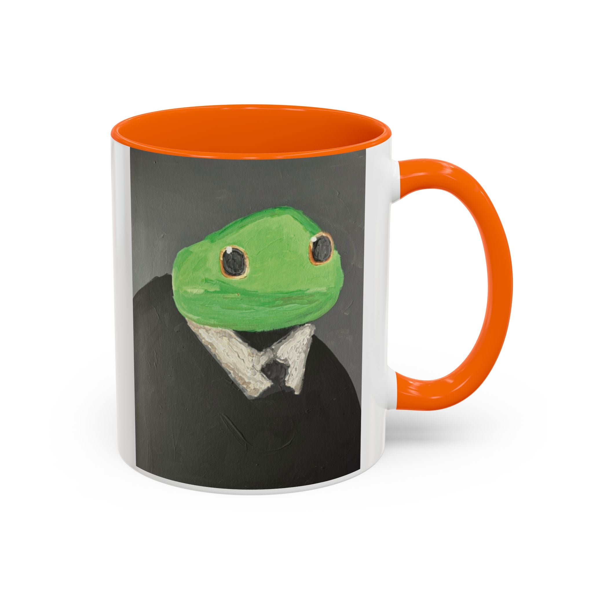 Frog in Suit Accent Coffee Mug – Quirky Formal Frog Art (11/15oz)