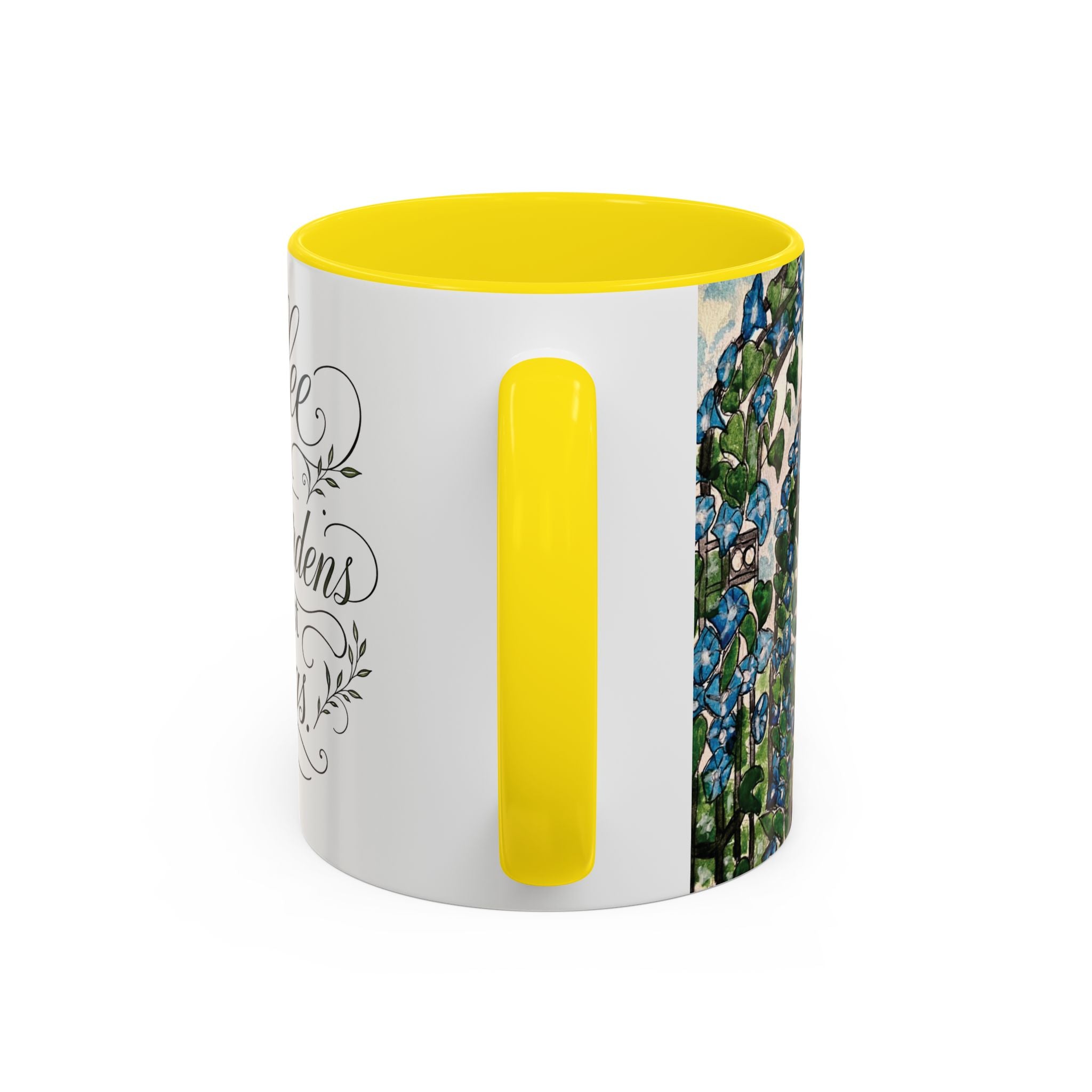 Coffee Mug - "Coffee and Quiet Gardens Fix Most Things" Floral Accent