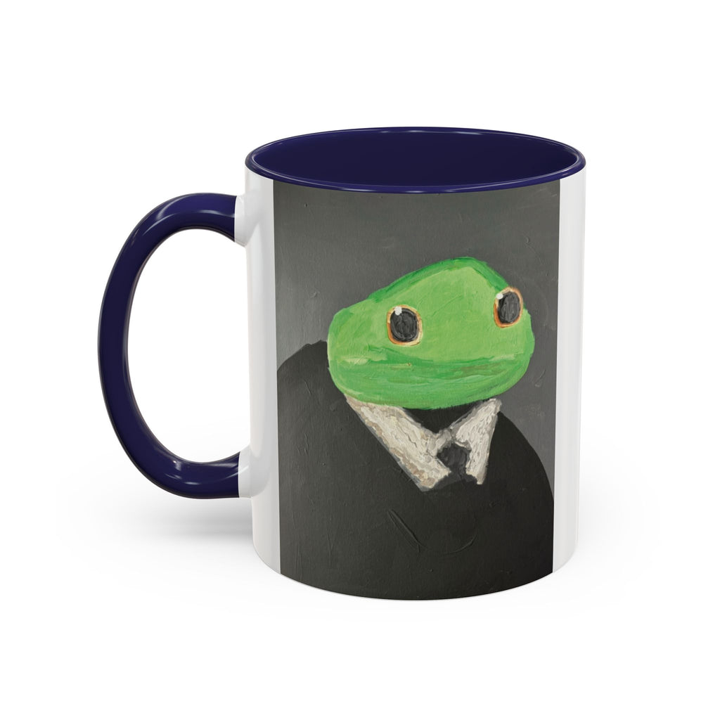Frog in Suit Accent Coffee Mug – Quirky Formal Frog Art (11/15oz)