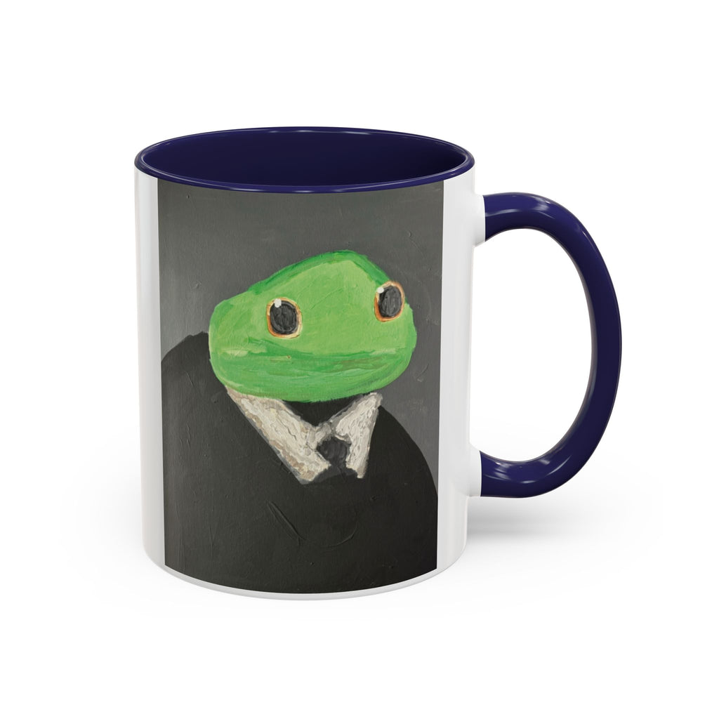 Frog in Suit Accent Coffee Mug – Quirky Formal Frog Art (11/15oz)