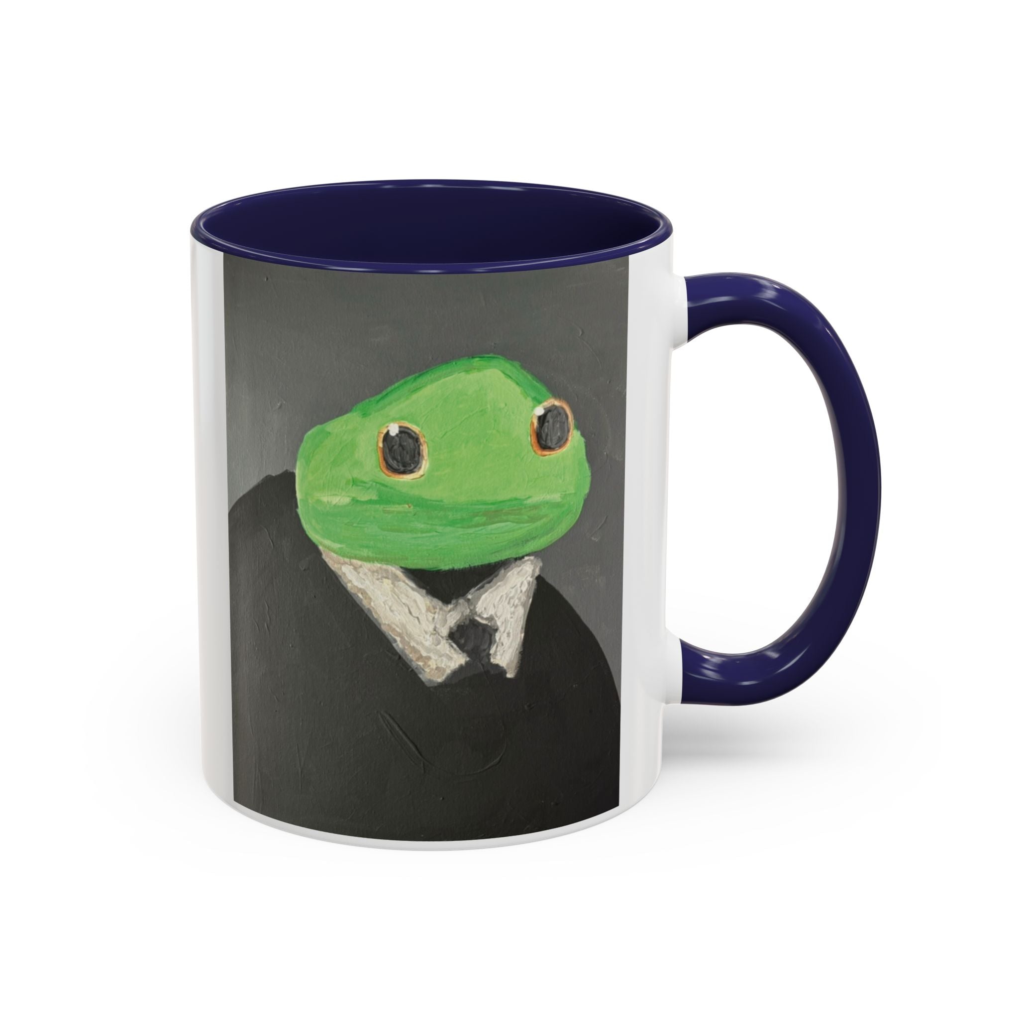 Frog in Suit Accent Coffee Mug – Quirky Formal Frog Art (11/15oz)