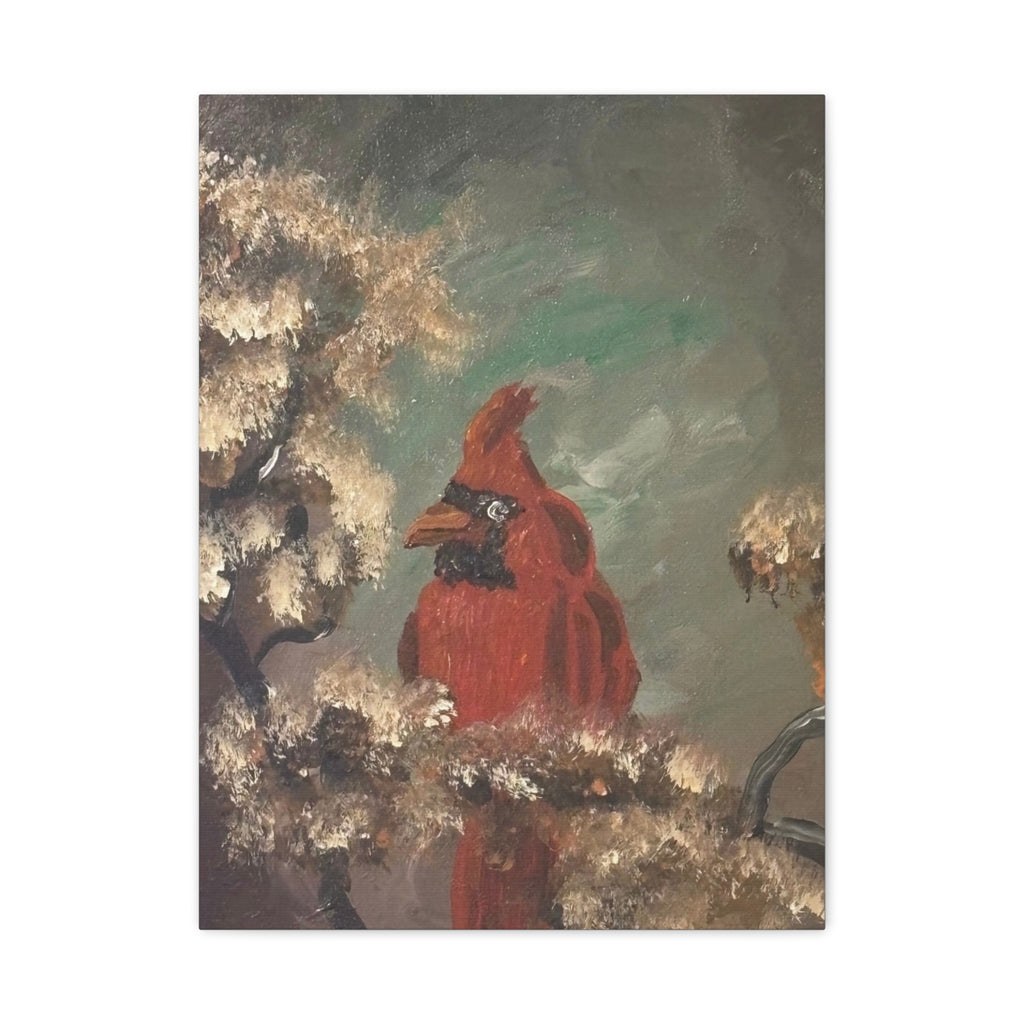 Cardinal Bird Matte Canvas Wall Art — Stretched 1.25" Nature Painting
