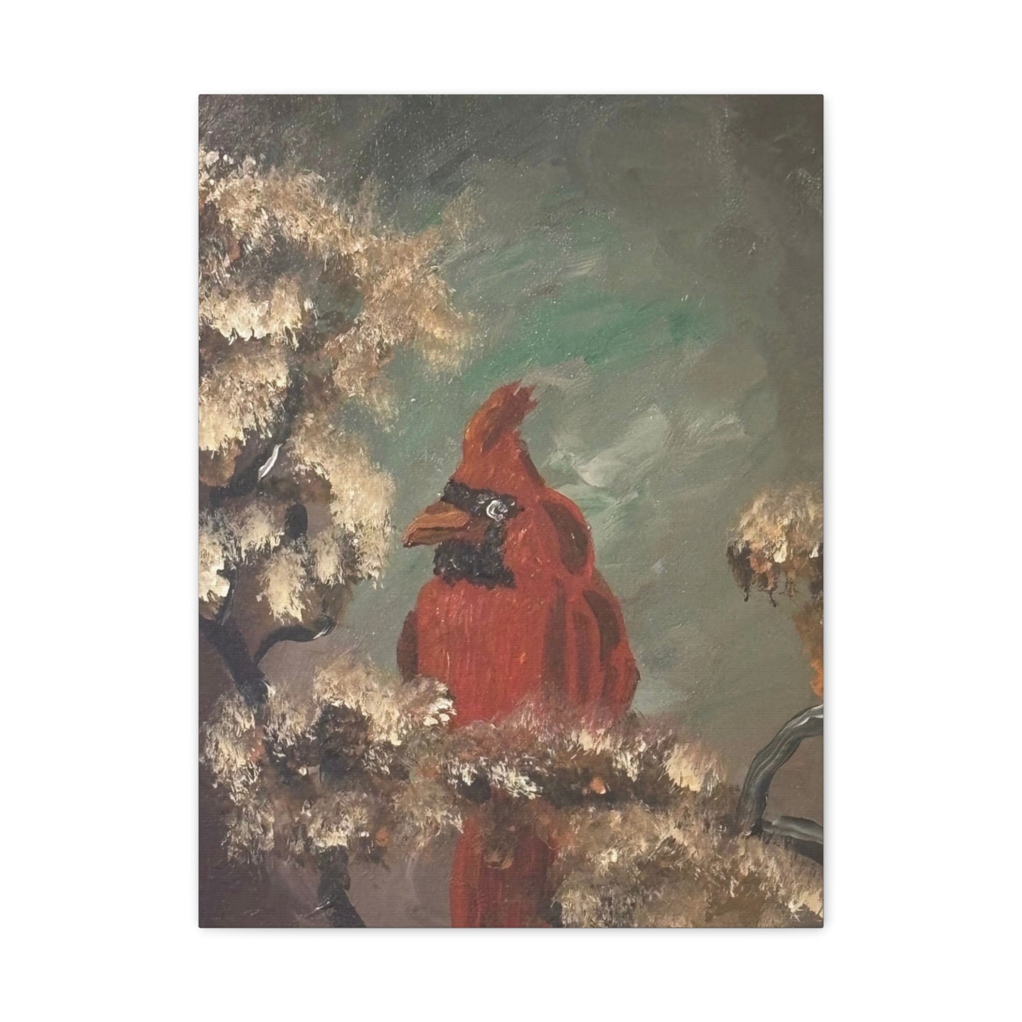 Cardinal Bird Matte Canvas Wall Art — Stretched 1.25" Nature Painting