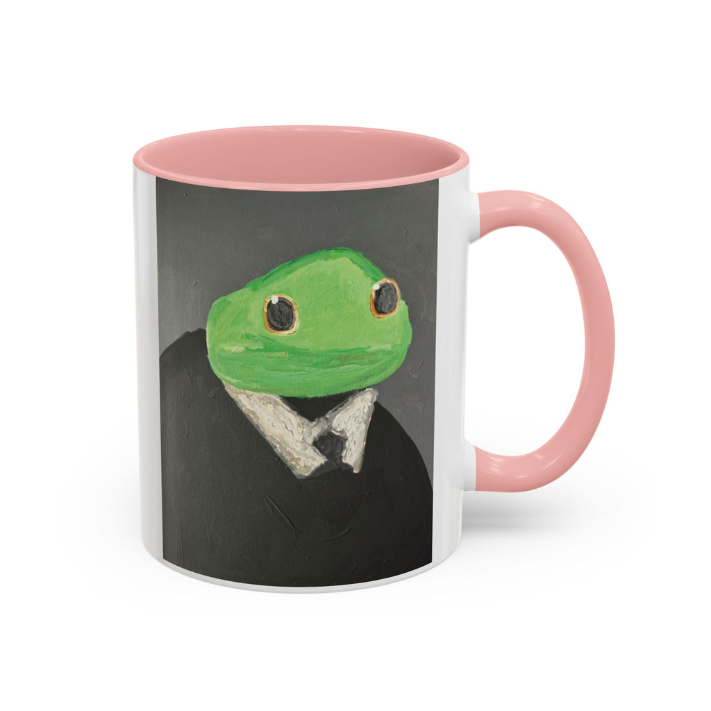 Frog in Suit Accent Coffee Mug – Quirky Formal Frog Art (11/15oz)