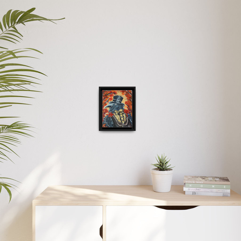 Plague Doctor Raven Framed Canvas Art – Gothic Autumn Wall Decor