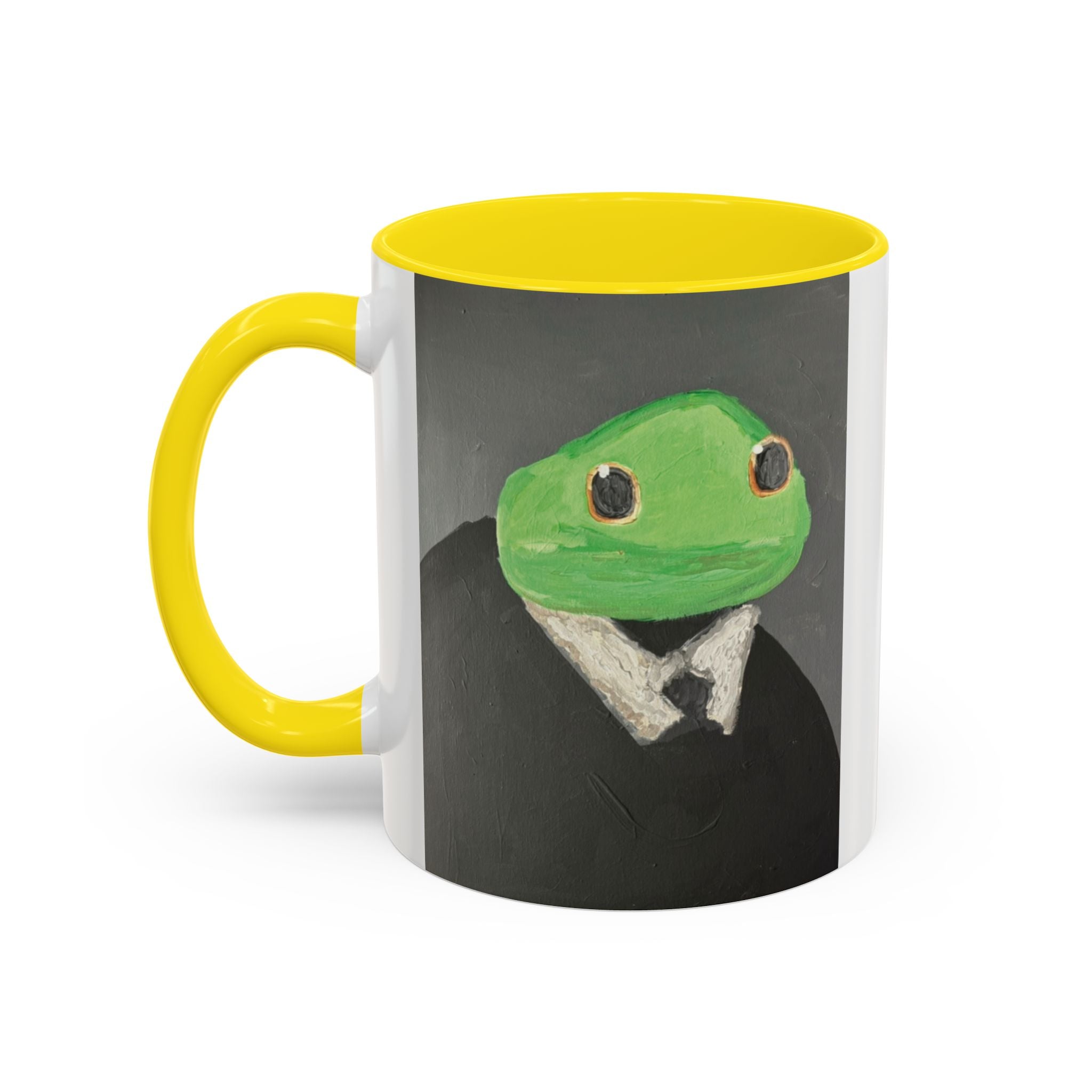 Frog in Suit Accent Coffee Mug – Quirky Formal Frog Art (11/15oz)