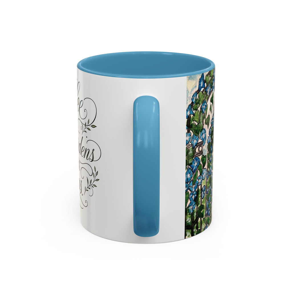Coffee Mug - "Coffee and Quiet Gardens Fix Most Things" Floral Accent