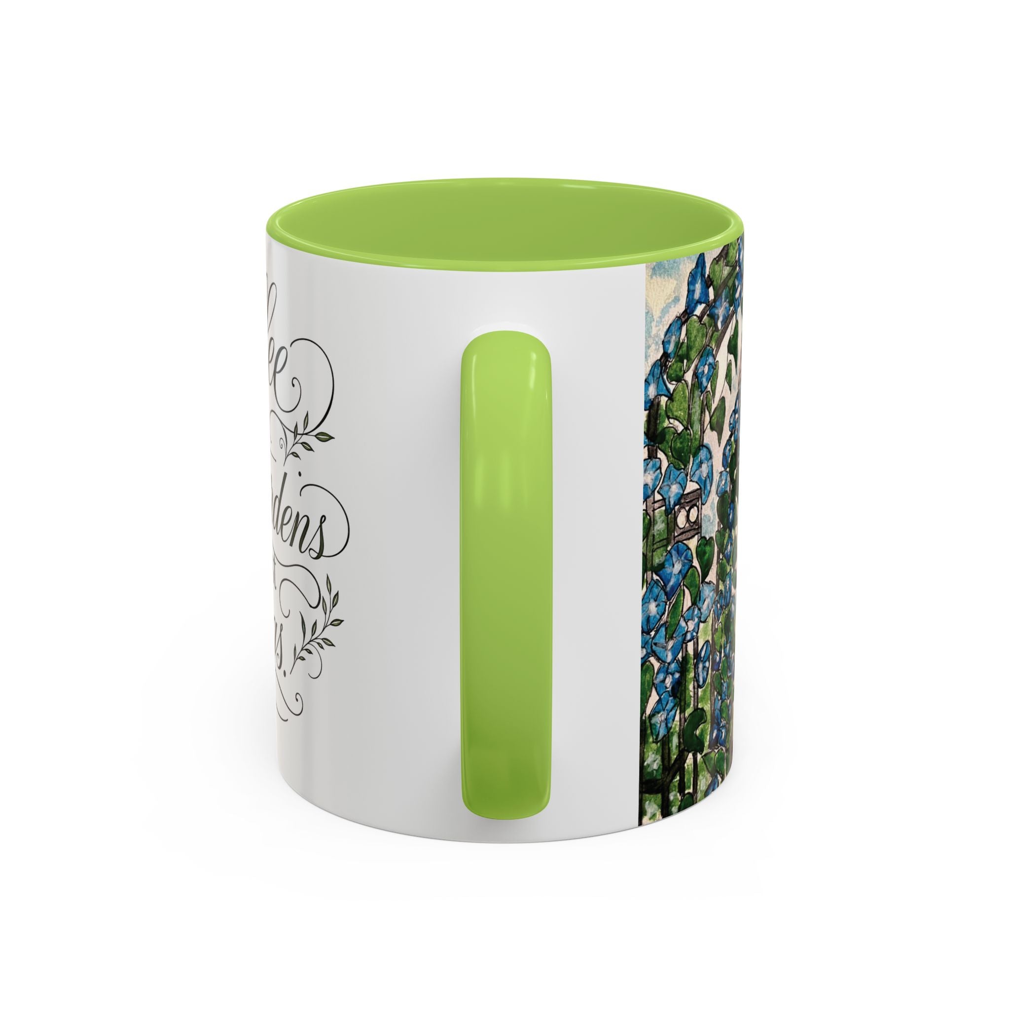 Coffee Mug - "Coffee and Quiet Gardens Fix Most Things" Floral Accent