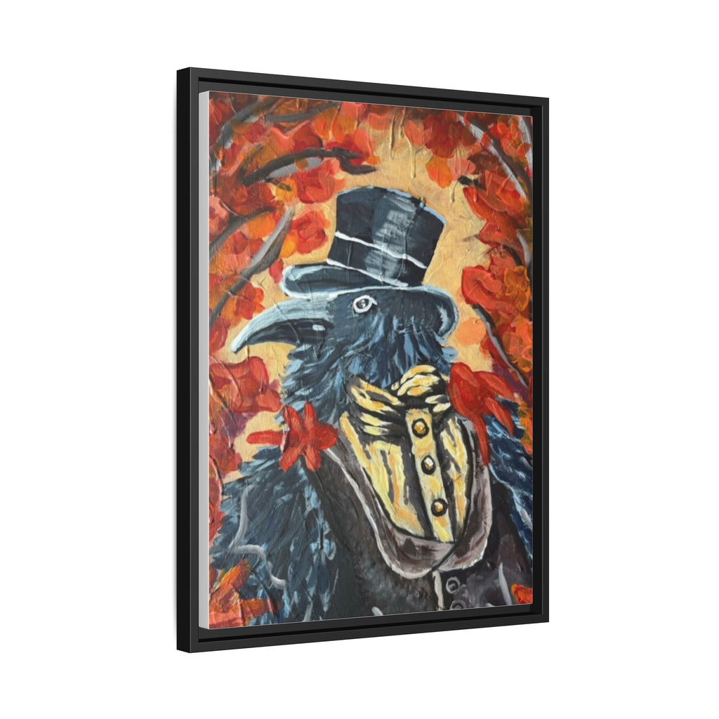 Plague Doctor Raven Framed Canvas Art – Gothic Autumn Wall Decor