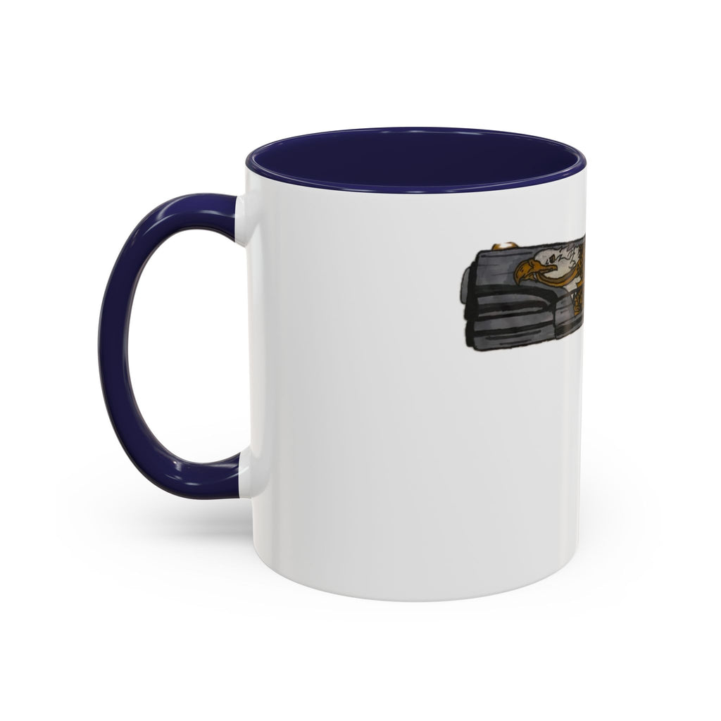 Gold Ornate Pistol Accent Coffee Mug — Decorative Handgun Design (11/15 oz)