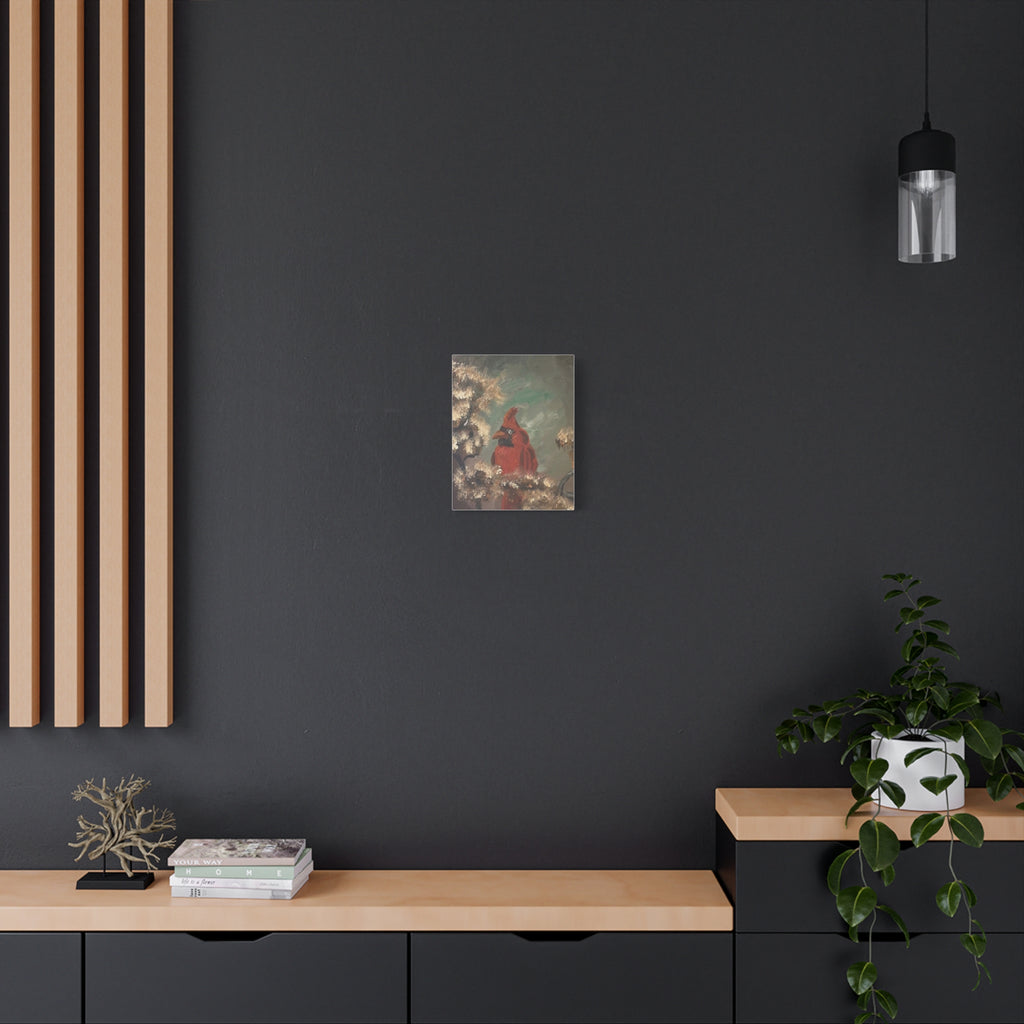 Cardinal Bird Matte Canvas Wall Art — Stretched 1.25" Nature Painting