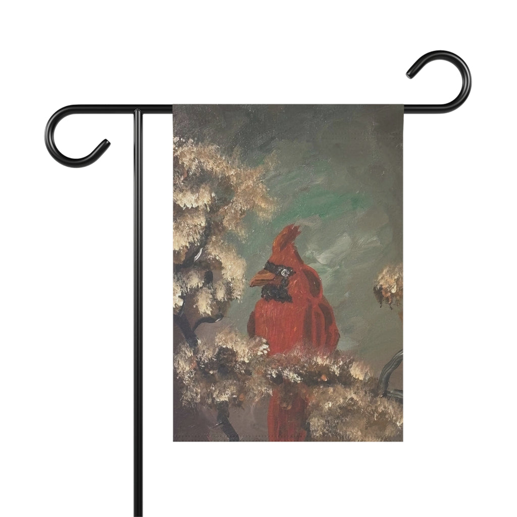 Cardinal Garden Flag – Painted Red Cardinal Outdoor House Banner