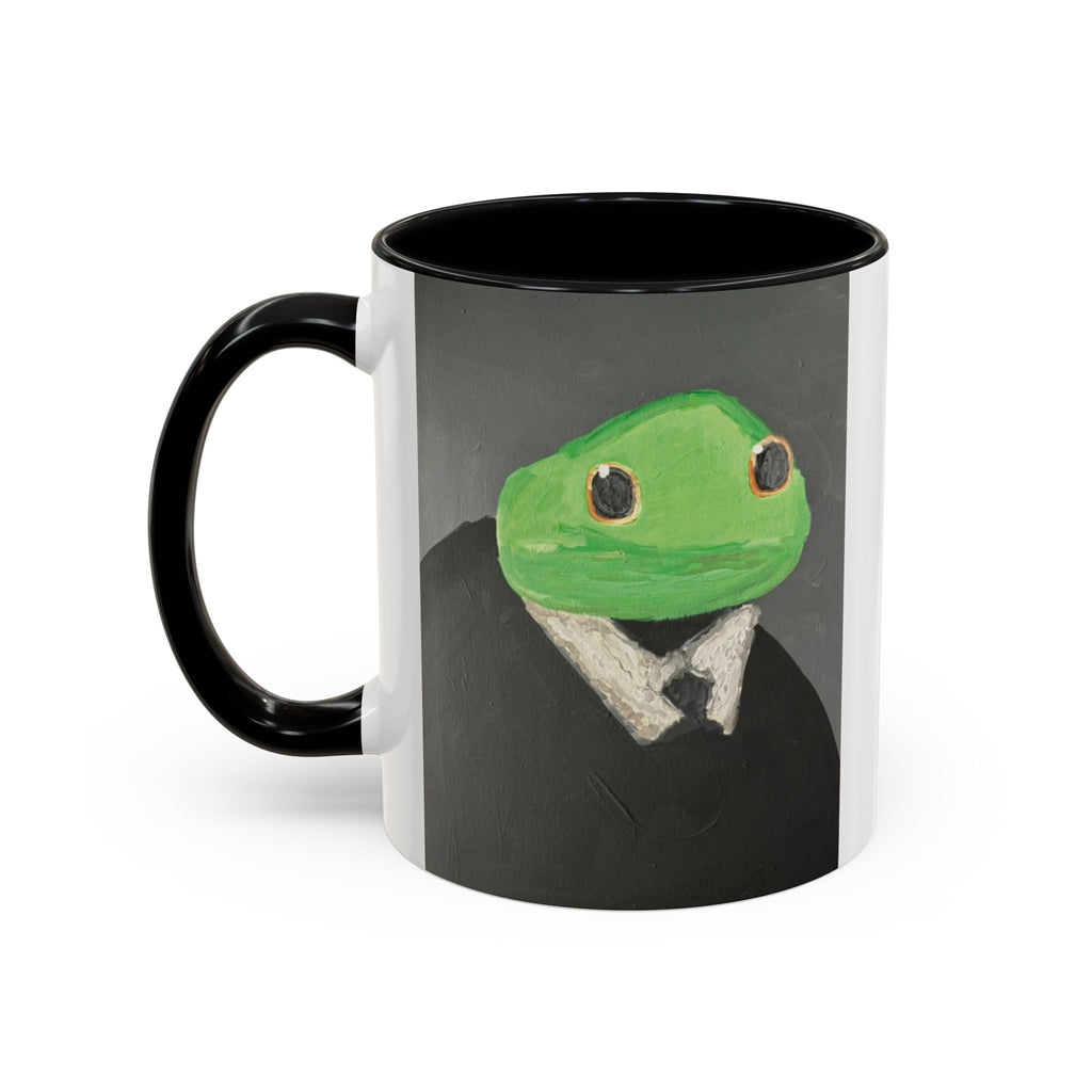 Frog in Suit Accent Coffee Mug – Quirky Formal Frog Art (11/15oz)