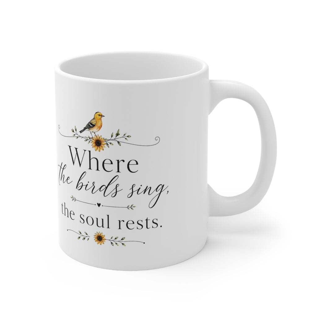 Ceramic Mug — Rustic Birdhouse Garden Coffee Cup (11oz & 15oz)