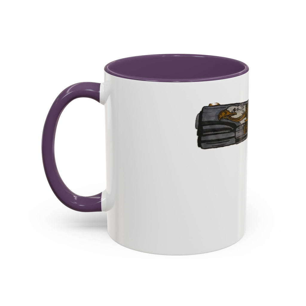 Gold Ornate Pistol Accent Coffee Mug — Decorative Handgun Design (11/15 oz)