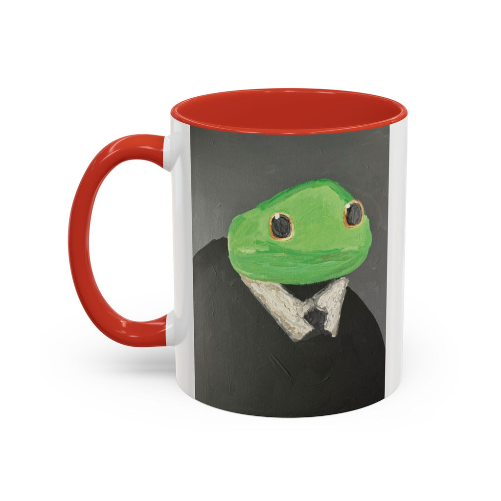 Frog in Suit Accent Coffee Mug – Quirky Formal Frog Art (11/15oz)