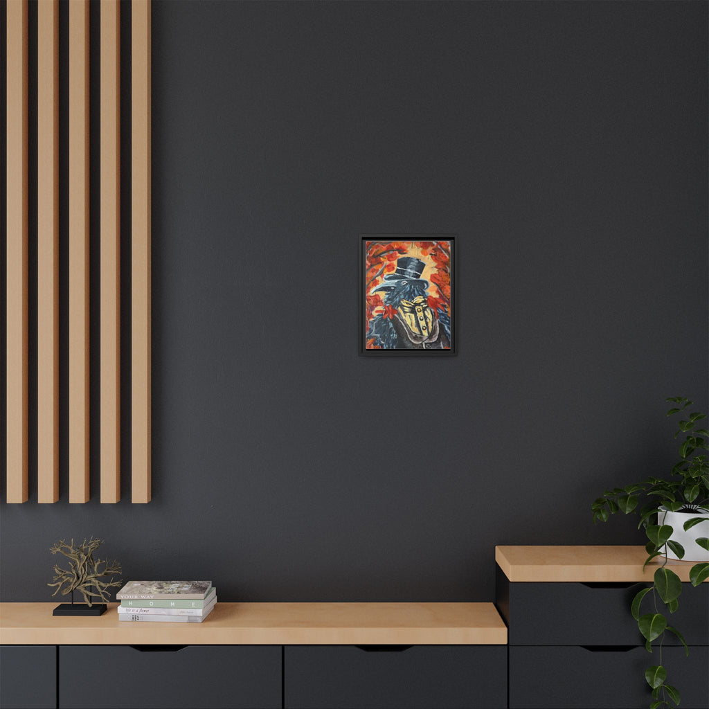 Plague Doctor Raven Framed Canvas Art – Gothic Autumn Wall Decor