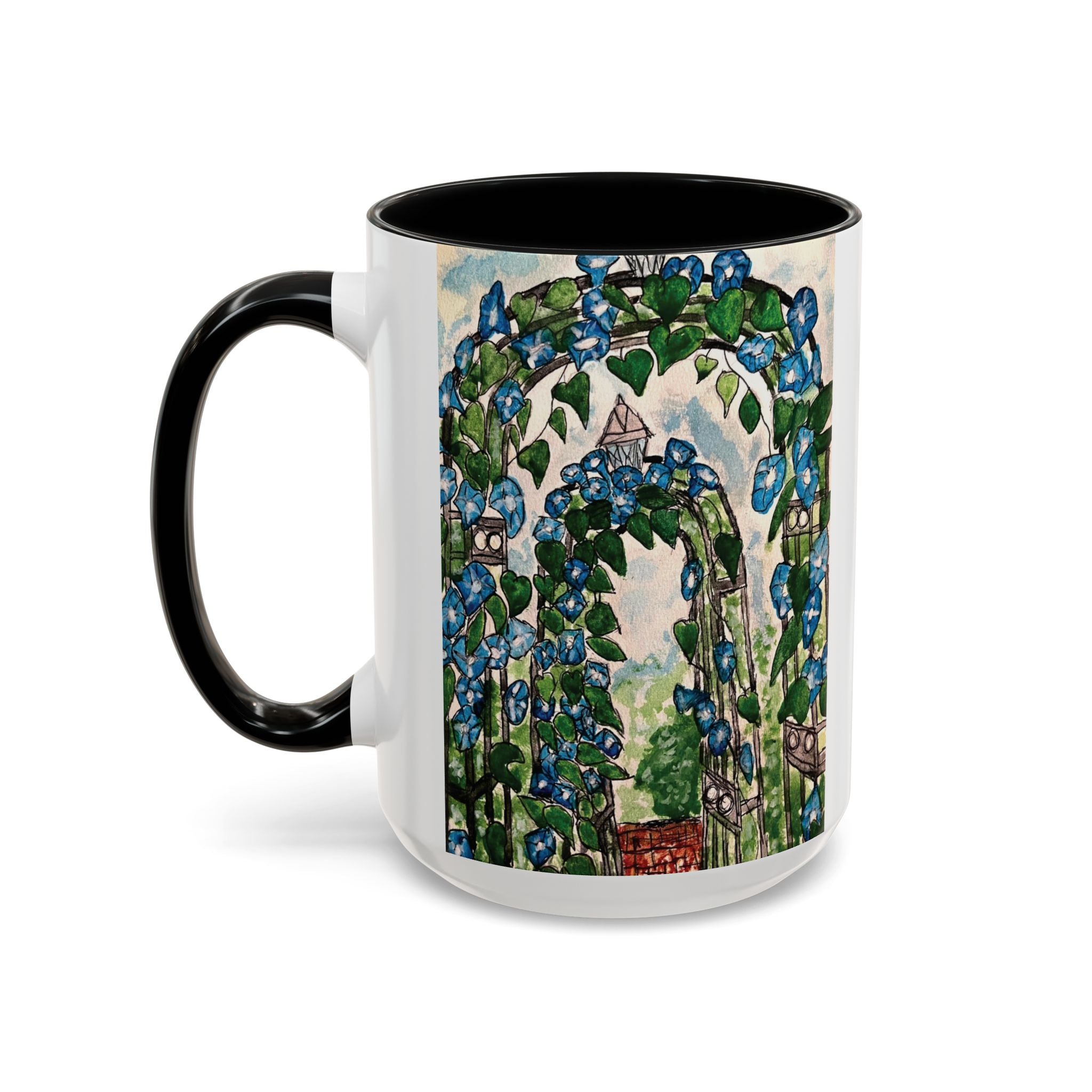 Coffee Mug - "Coffee and Quiet Gardens Fix Most Things" Floral Accent