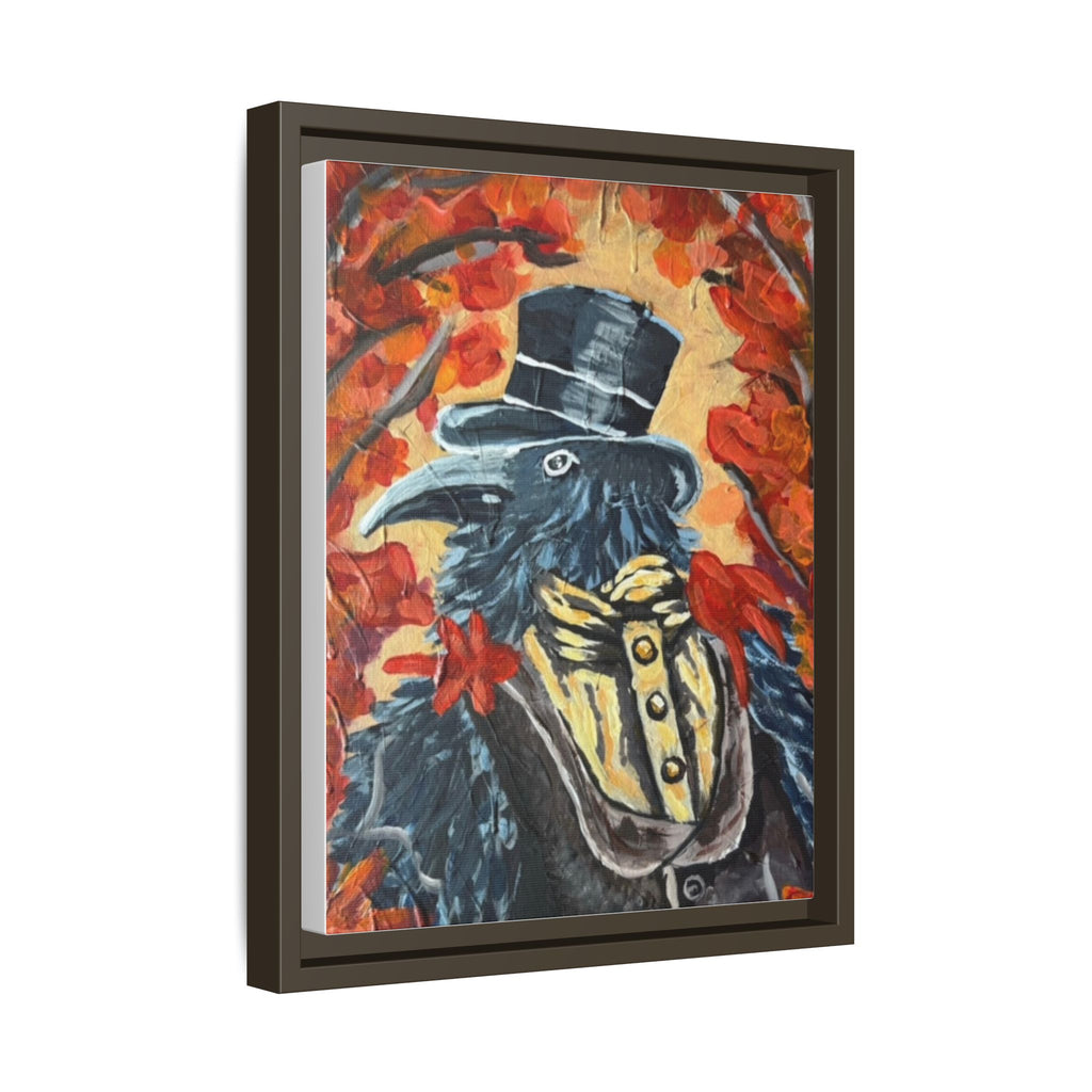 Plague Doctor Raven Framed Canvas Art – Gothic Autumn Wall Decor