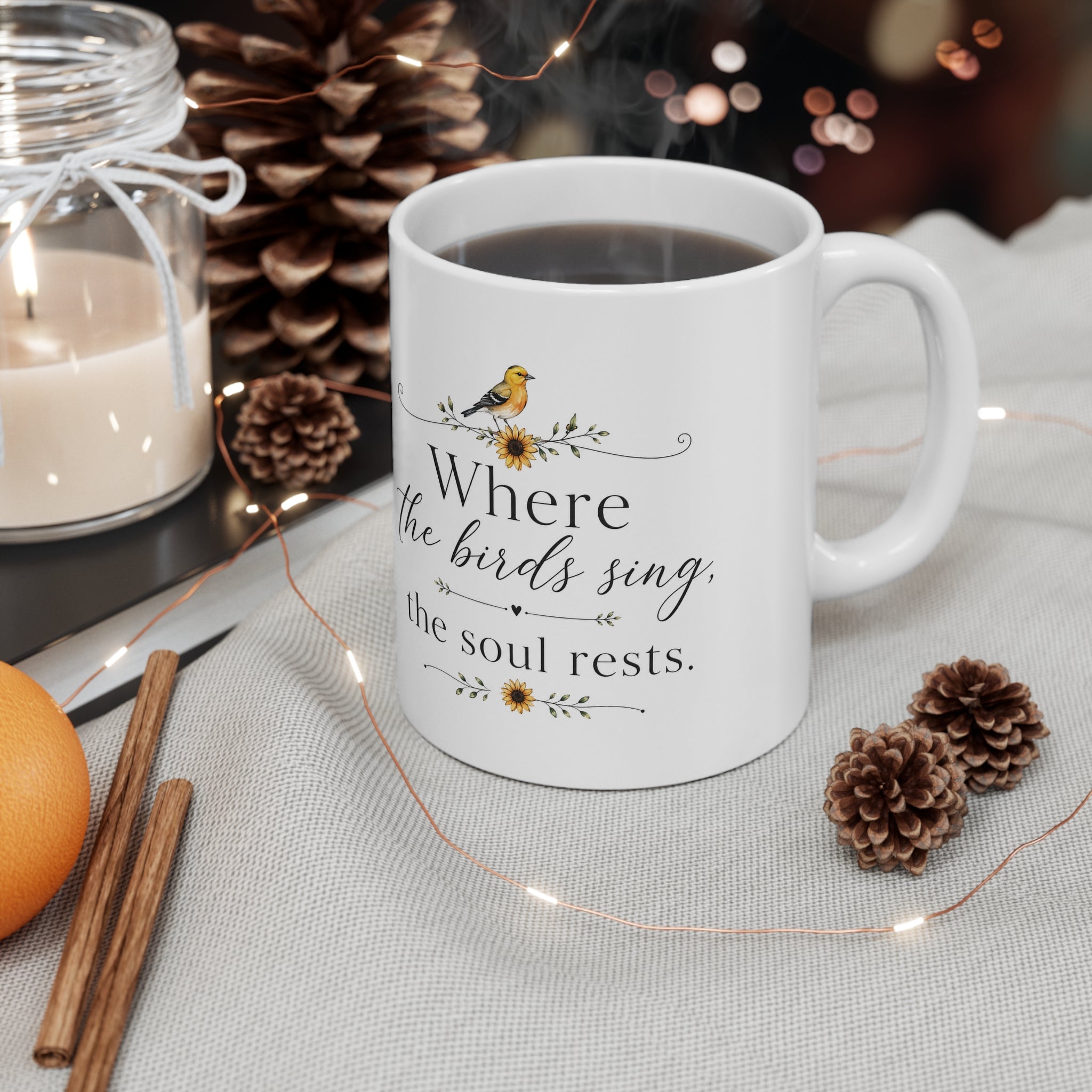 Ceramic Mug — Rustic Birdhouse Garden Coffee Cup (11oz & 15oz)