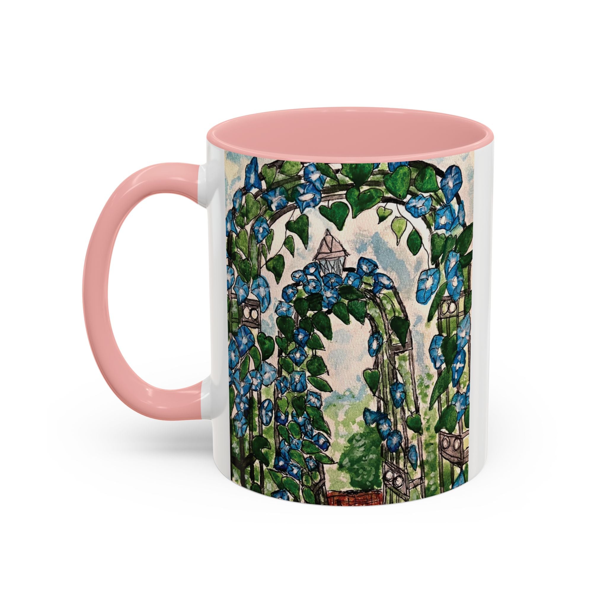 Coffee Mug - "Coffee and Quiet Gardens Fix Most Things" Floral Accent