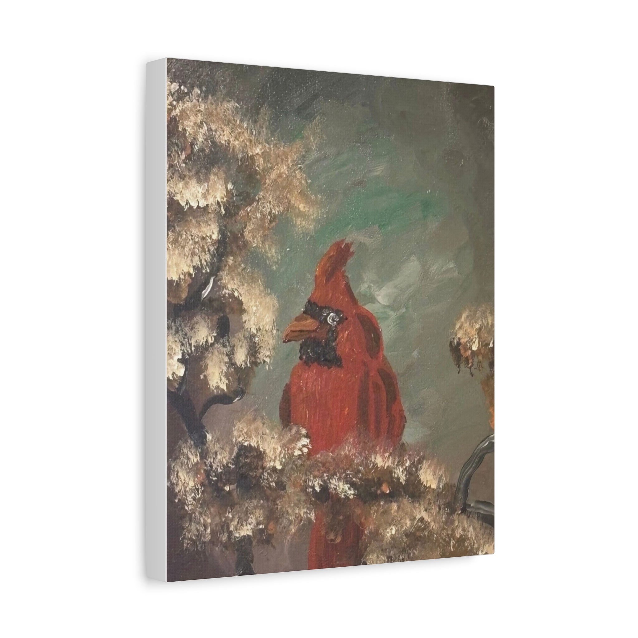 Cardinal Bird Matte Canvas Wall Art — Stretched 1.25" Nature Painting