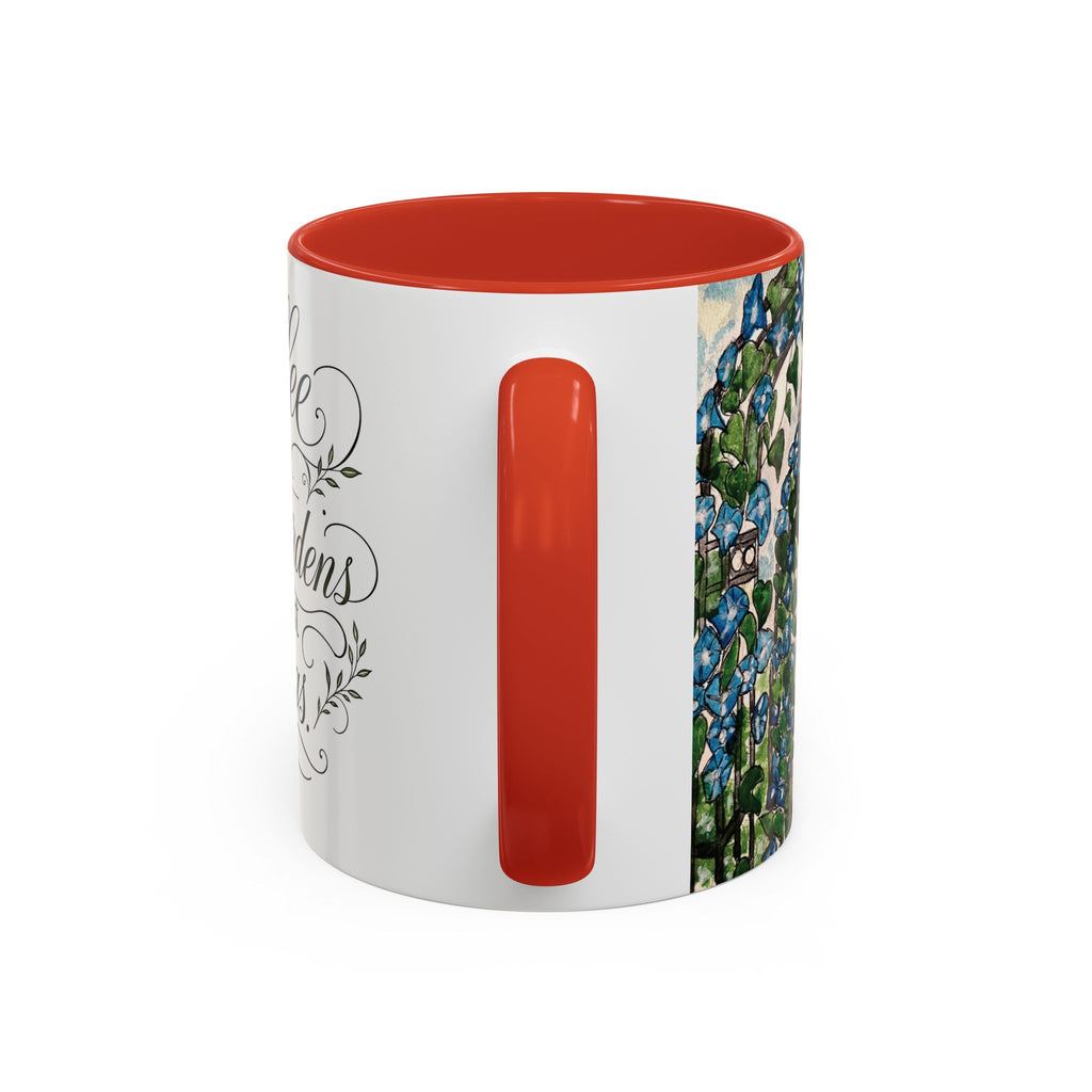 Coffee Mug - "Coffee and Quiet Gardens Fix Most Things" Floral Accent