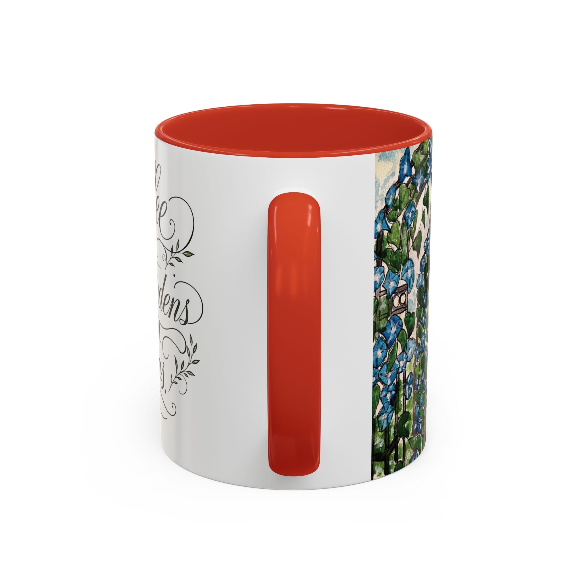 Coffee Mug - "Coffee and Quiet Gardens Fix Most Things" Floral Accent