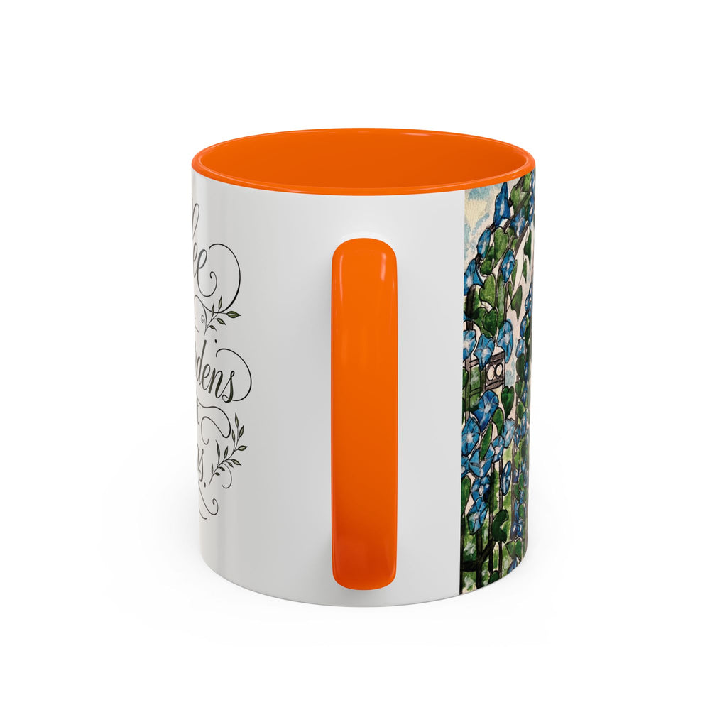 Coffee Mug - "Coffee and Quiet Gardens Fix Most Things" Floral Accent