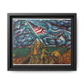 Framed Matte Canvas - Iwo Jima Flag Raising Art Print