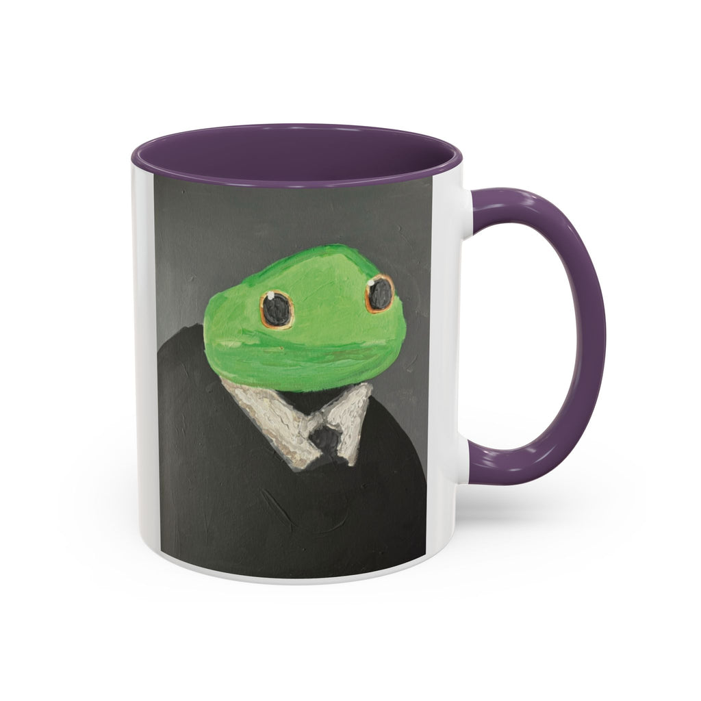 Frog in Suit Accent Coffee Mug – Quirky Formal Frog Art (11/15oz)