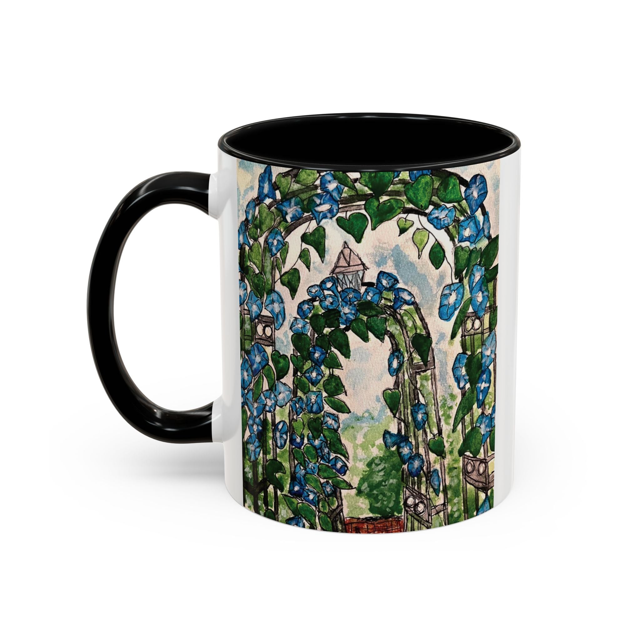 Coffee Mug - "Coffee and Quiet Gardens Fix Most Things" Floral Accent